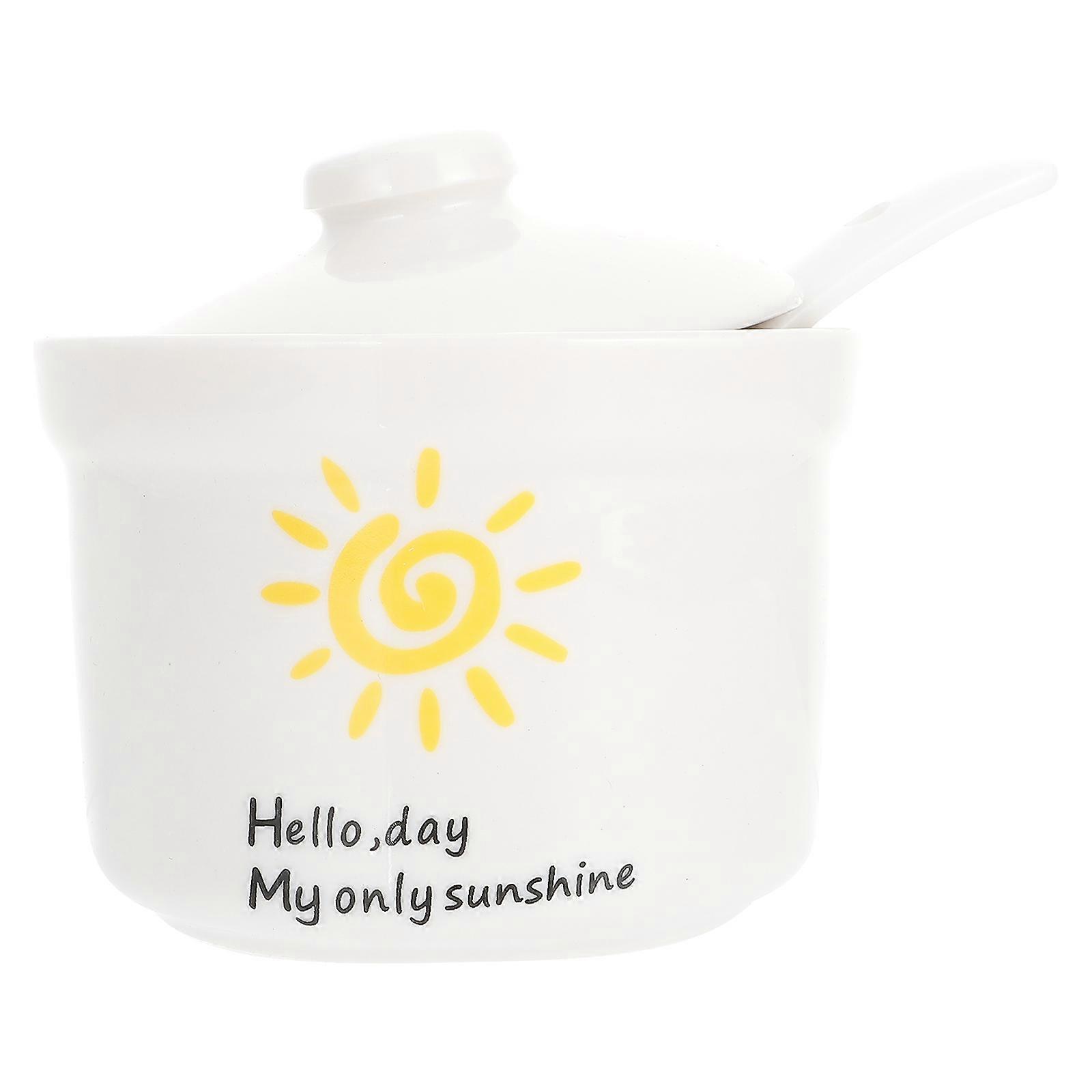 Soup Pot With Lid For Household Storage In Beautiful White Ceramic Material 1Set