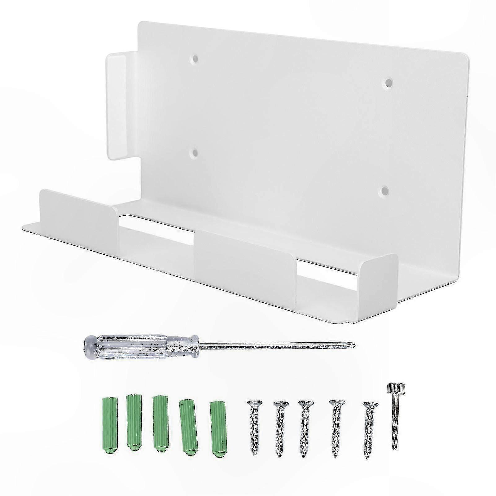 White Wall Mount Bracket for Gaming Console with Screwdriver and Screws