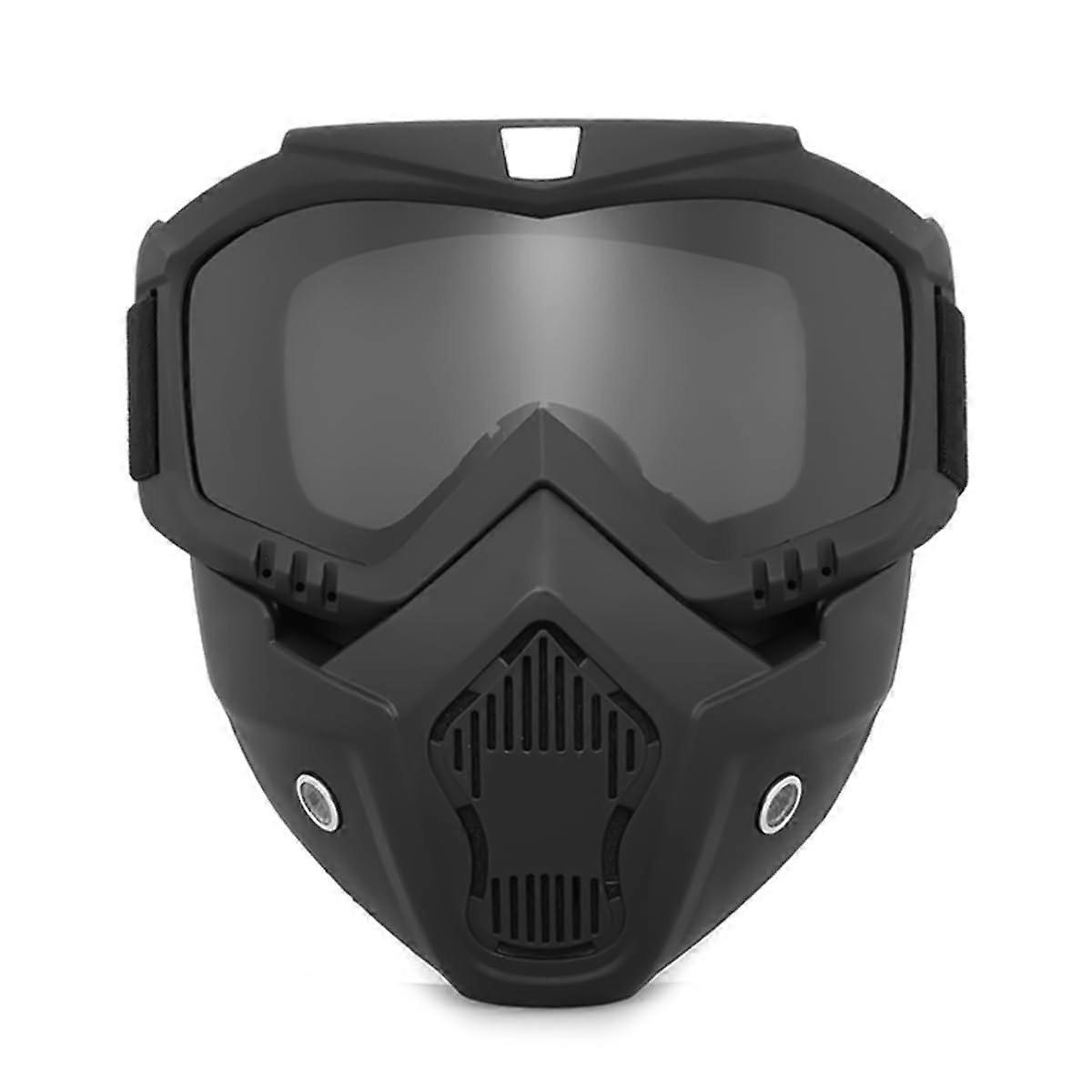 Motorcycle Goggles Removable Motorcycle Goggles Skull Bike Masks for Outdoor Bike Dirt Bike Motocross Skiing Black