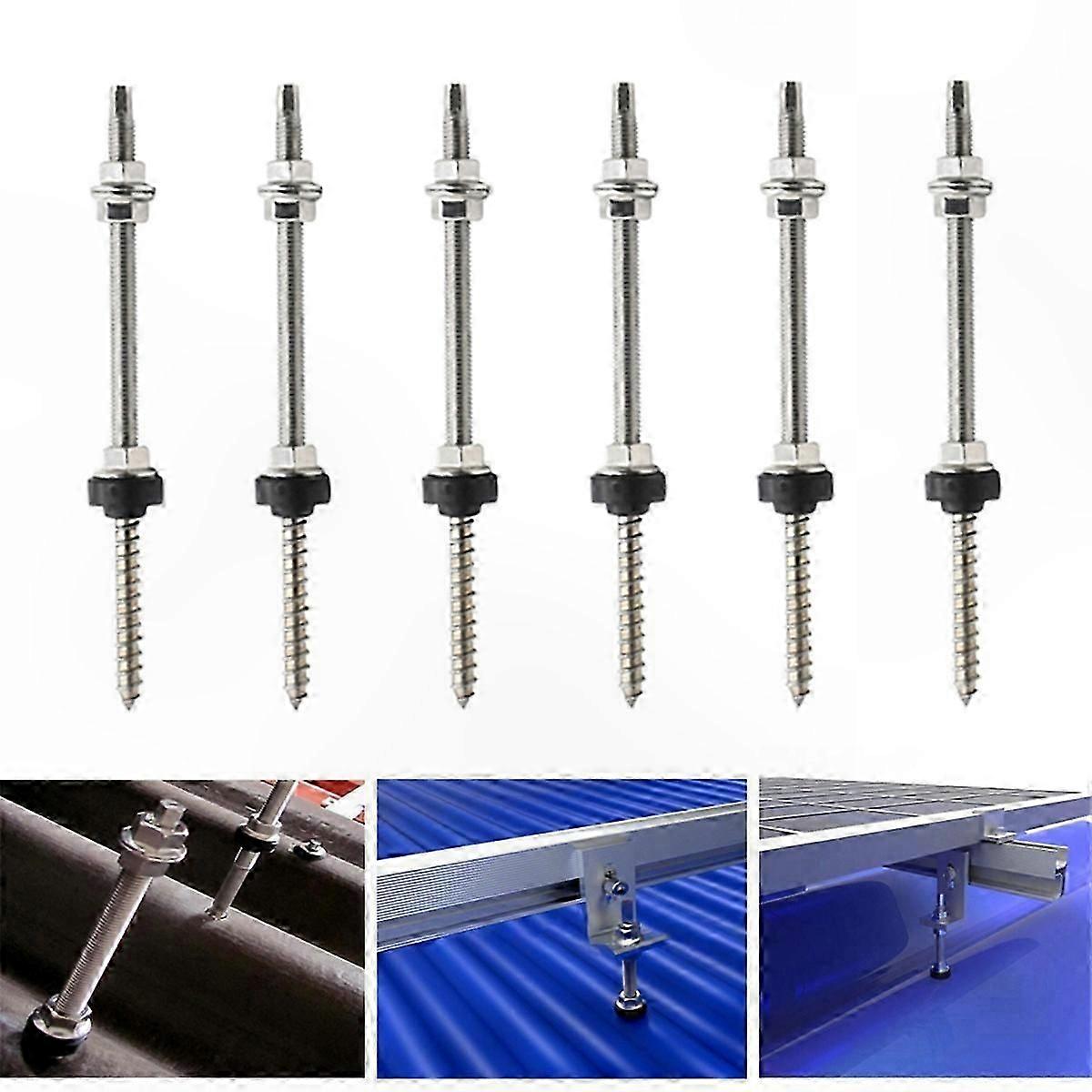 M10 Roof Mounting Screws for Solar Panels 20cm Hanger Bolts PV Bracket Fixing Hardware