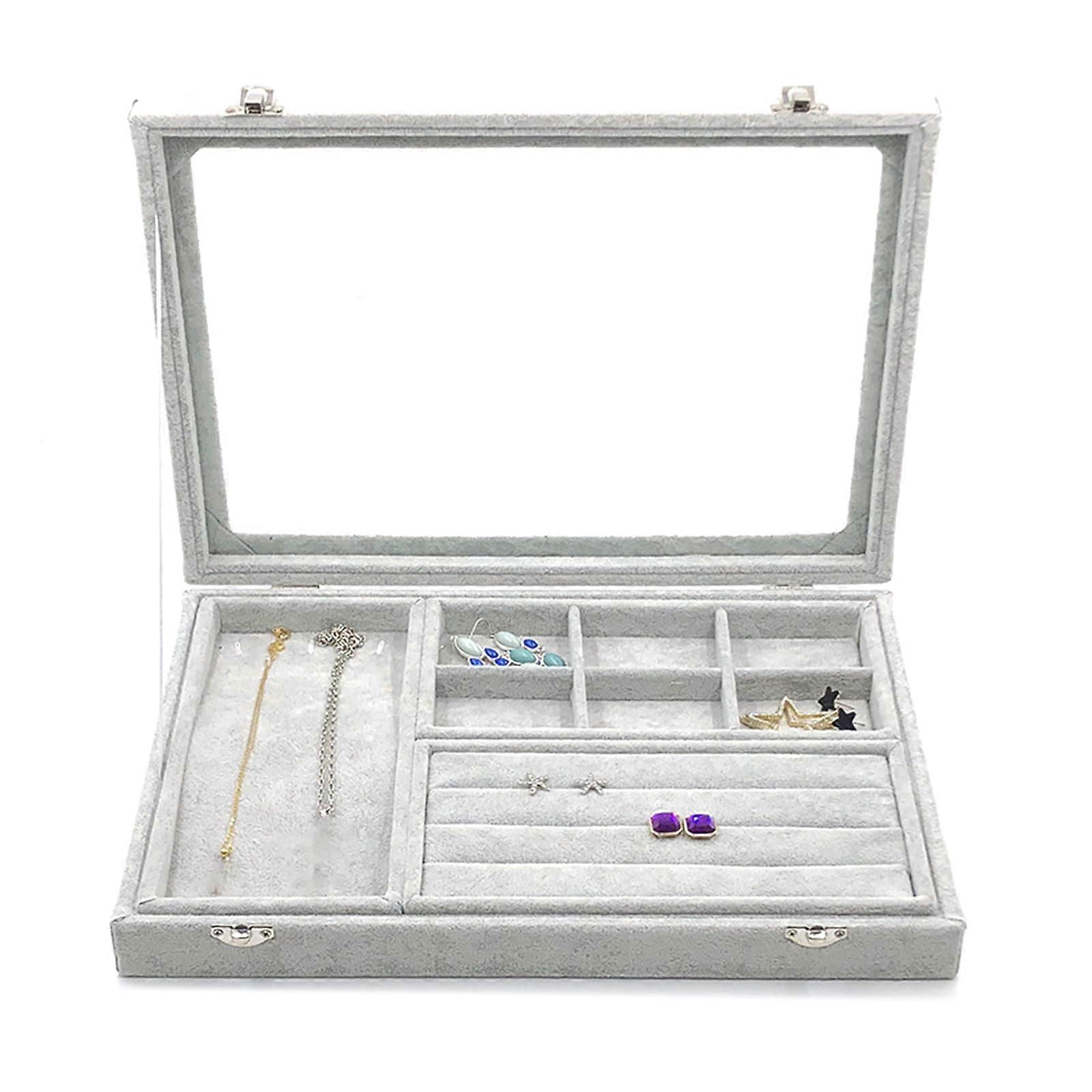 Luxurious jewelry organizer with plush lining, durable, plushlined, ample space for collection, large ice flower Thr