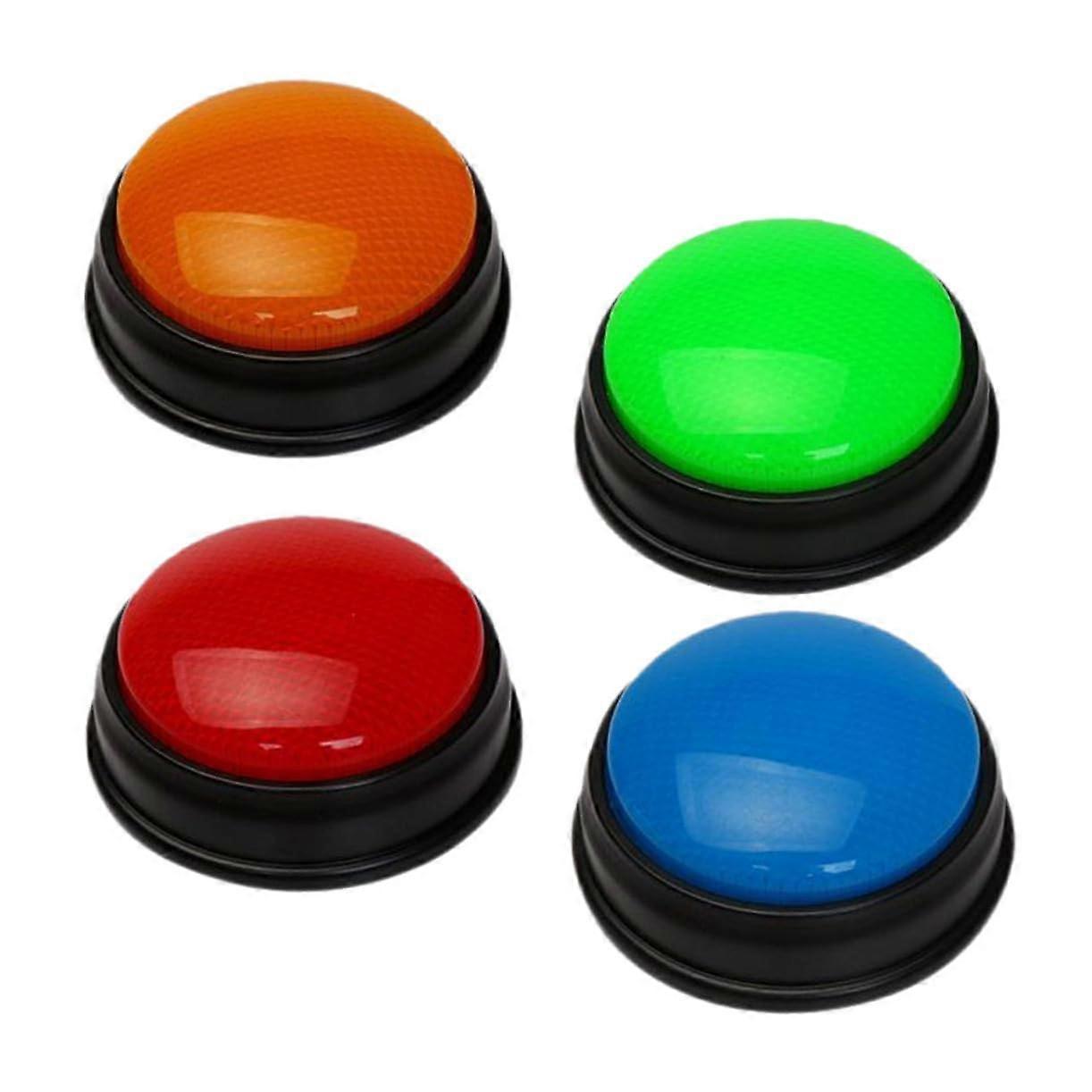 4 Pieces Flashing Answer Reusable Buzzers with Lights and Sound for Classroom Game Nights and Learning Games for Family Interaction