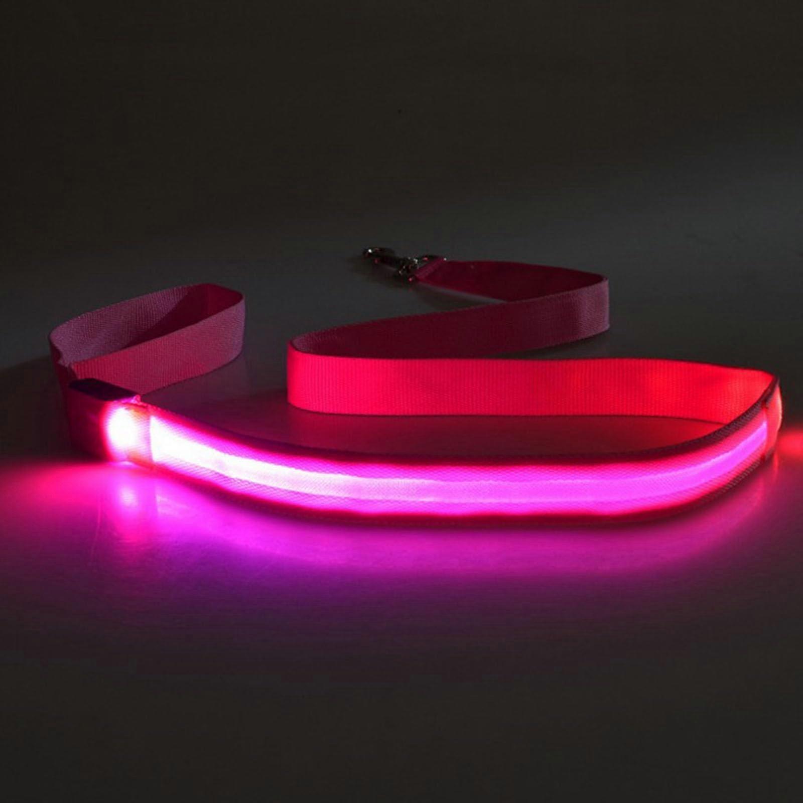 4Pcs LED Dog Leash Rechargeable Nylon With Padded Handle For Night Walking Glow In Dark For Pet Pet Leash