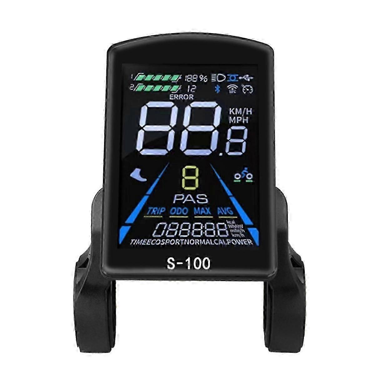 Electric Bicycle Display S-100 LCD Display Control 24V - 72V Speed Meter 5pin Speedometer Waterproof Connector
