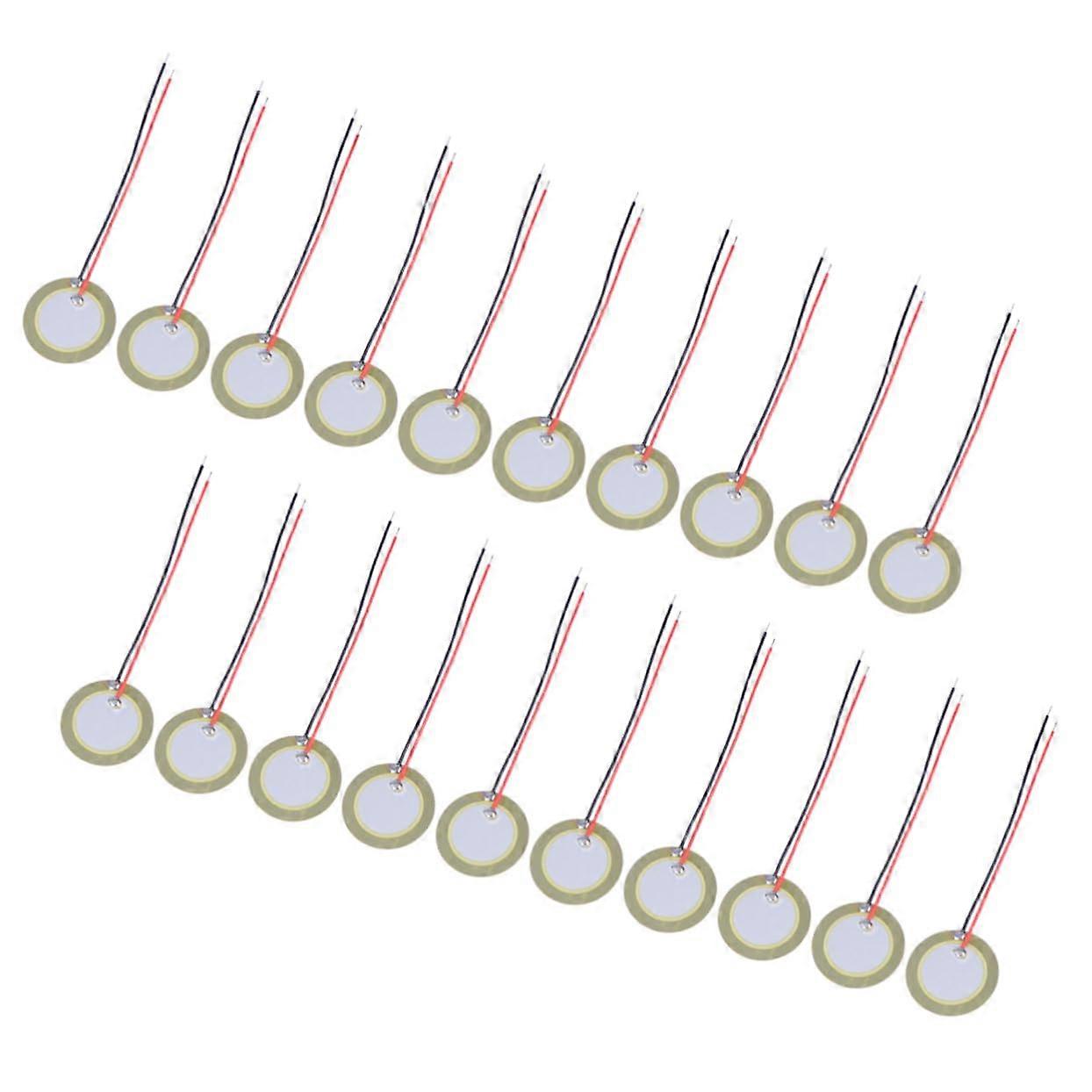 Pack of 20 Piezo Discs Made of Copper Quality Piezoelectric Ceramic Chips with Connection Wires for Acoustic Instruments Toys and More 20pcs
