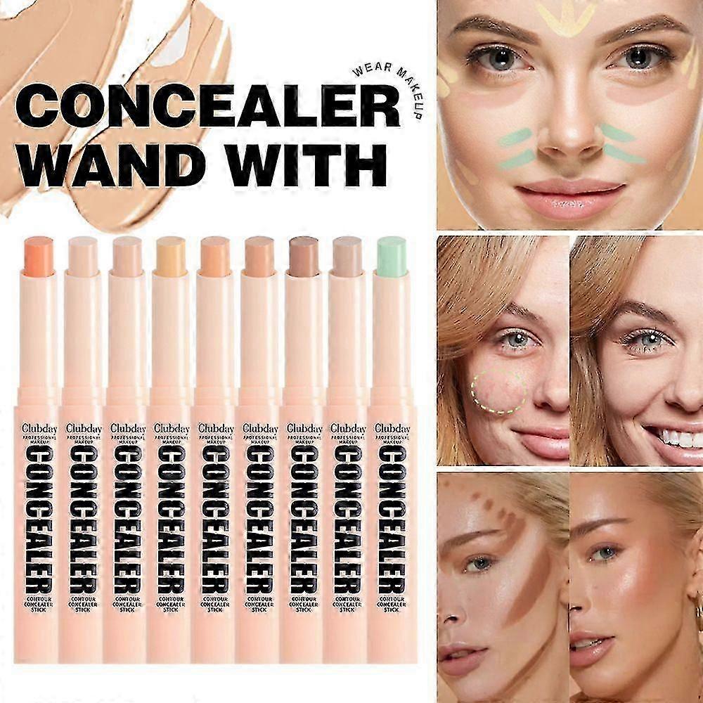 Color Correcting Concealer Stick, Cover Redness Conceals Acne Marks Blemishes Color Corrector Pen 2.5g, Smooth Buildable, 9Pcs Set