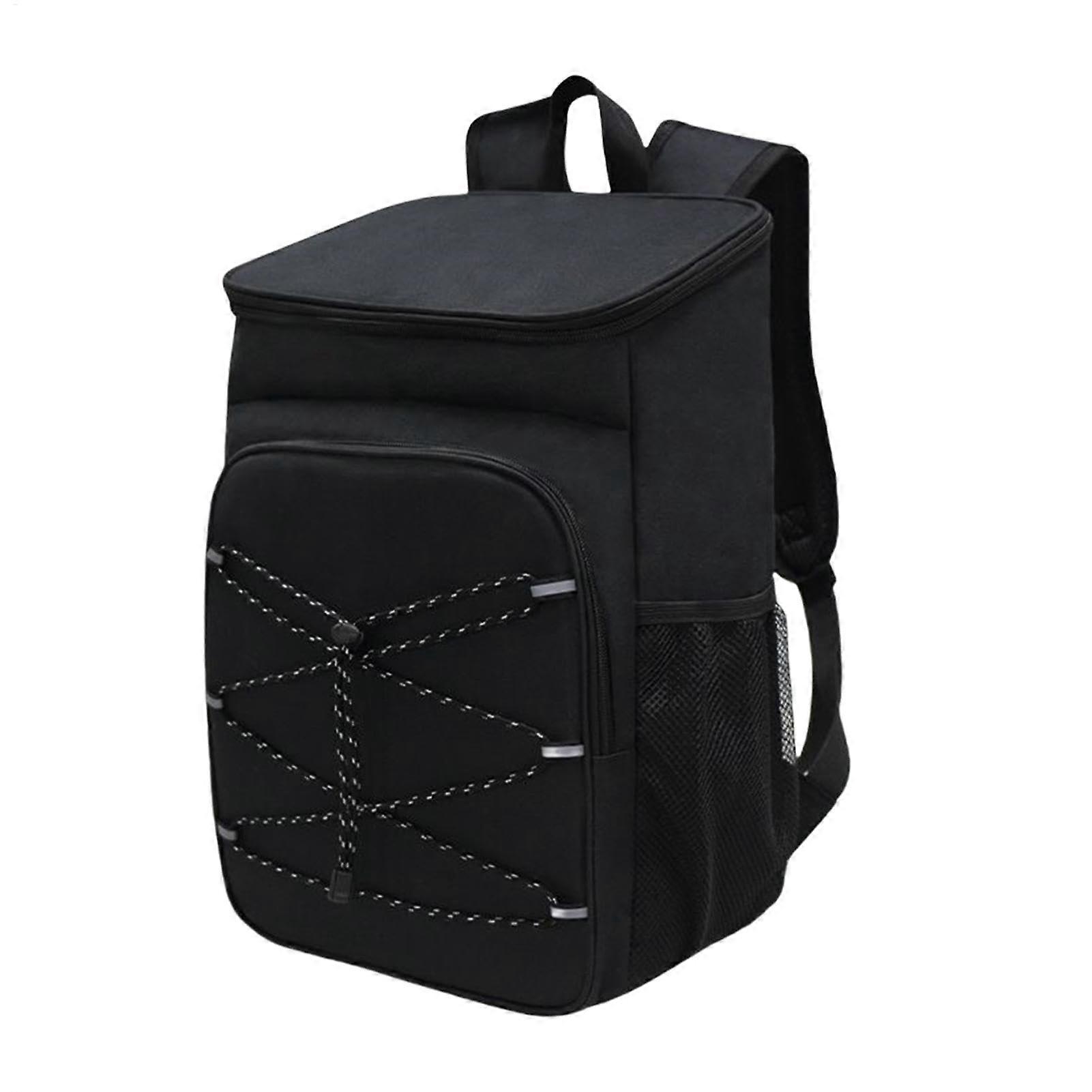 Lunch Cooler Bag, Leakproof Insulated Food Container with Multiple Compartments, Large Organizer Case for Camping and Hiking, Black