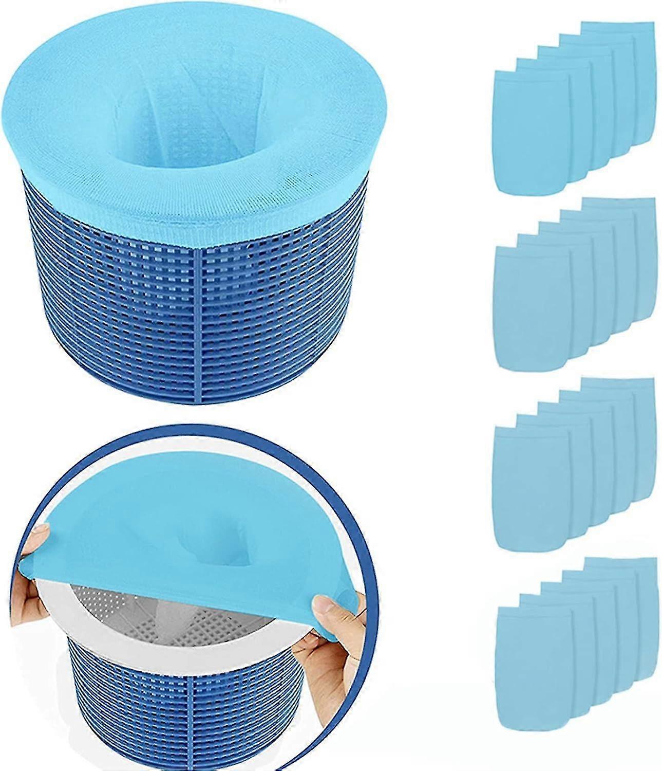 20 Pieces Reusable and Super Elastic Pool Skimmer Socks for Pool Spa Pump Basket
