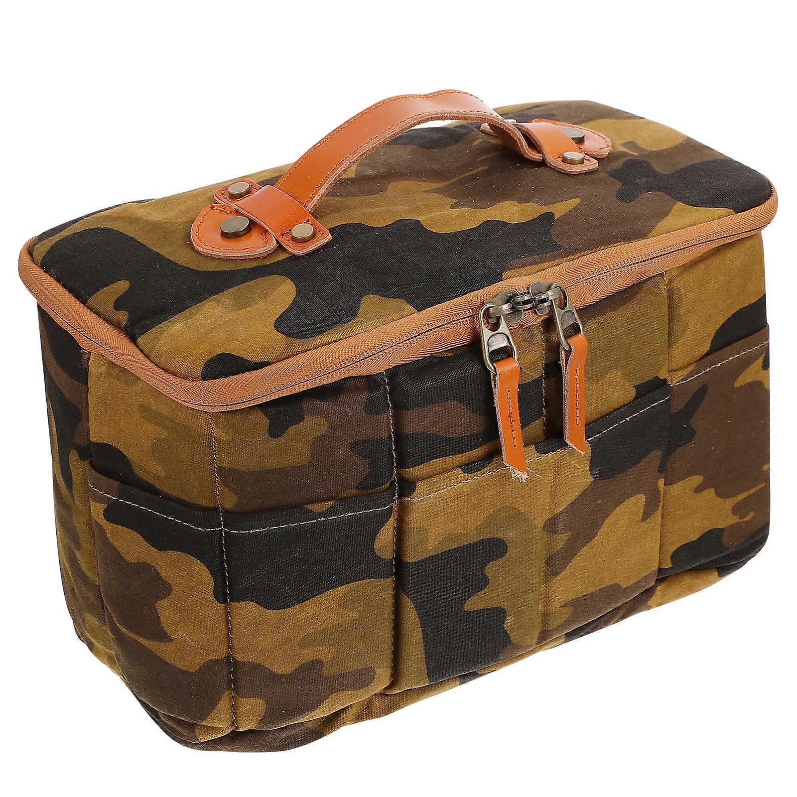 Professional Video Camera Bag Camera Lens Accessories for Urban Use Brown Canvas Material 1Pack