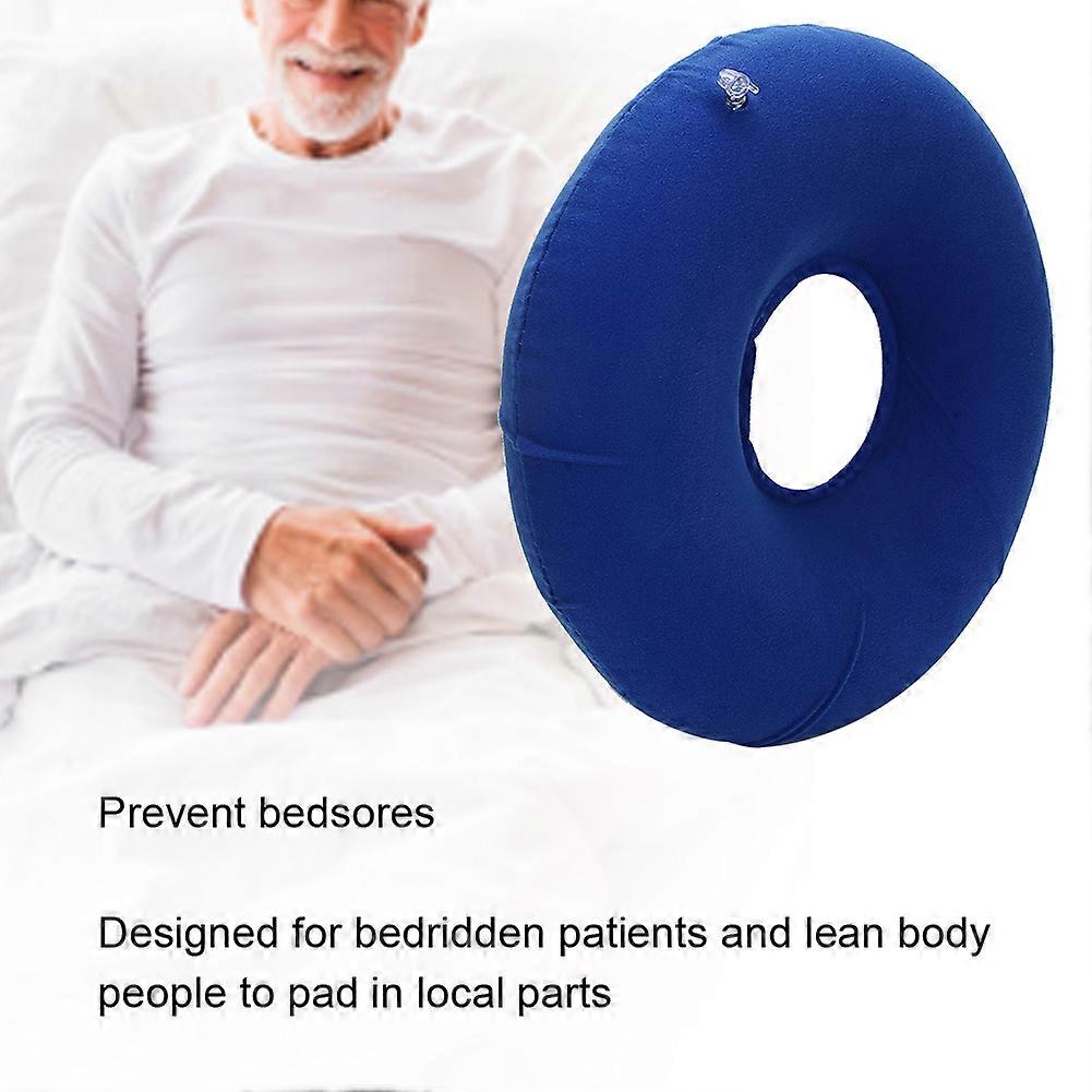 Anti Bedsore Cushion Round Shape Breathable  Inflatable Cushion for Bedridden Patient (Blue)