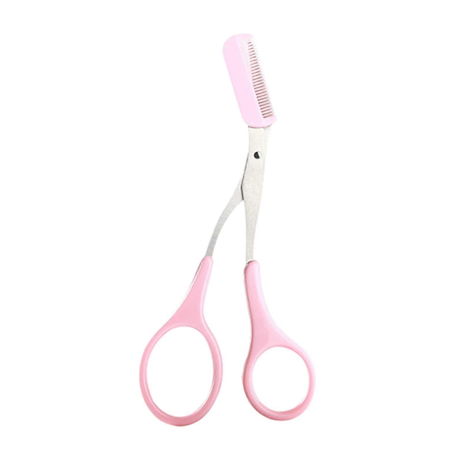 Eyebrow Trimmer Scissors with Comb Stainless Steel Brow Shaping Clips for Grooming and Makeup