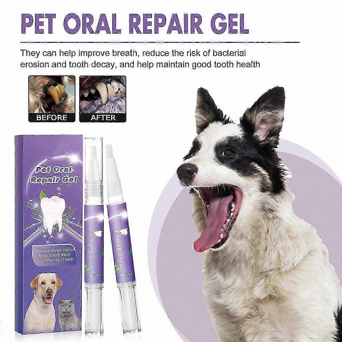Oral Care Gel for Pets, Freshens Breath, Reduces Tartar Buildup, No Brushing Required, Dental Health Solution