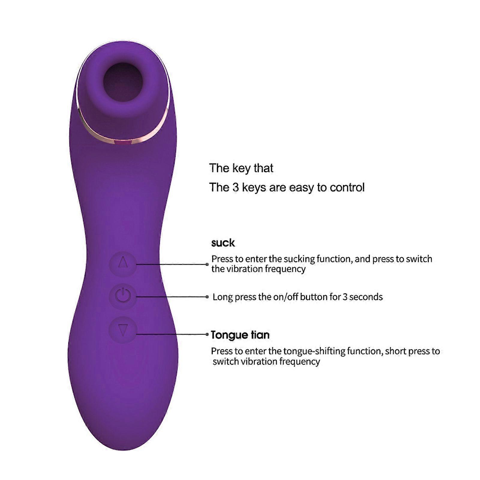 Tongue Licking Sucking Silicone Vibrator 10 Licking Modes High Frequency Deep Stimulation Sexual Toys for Women