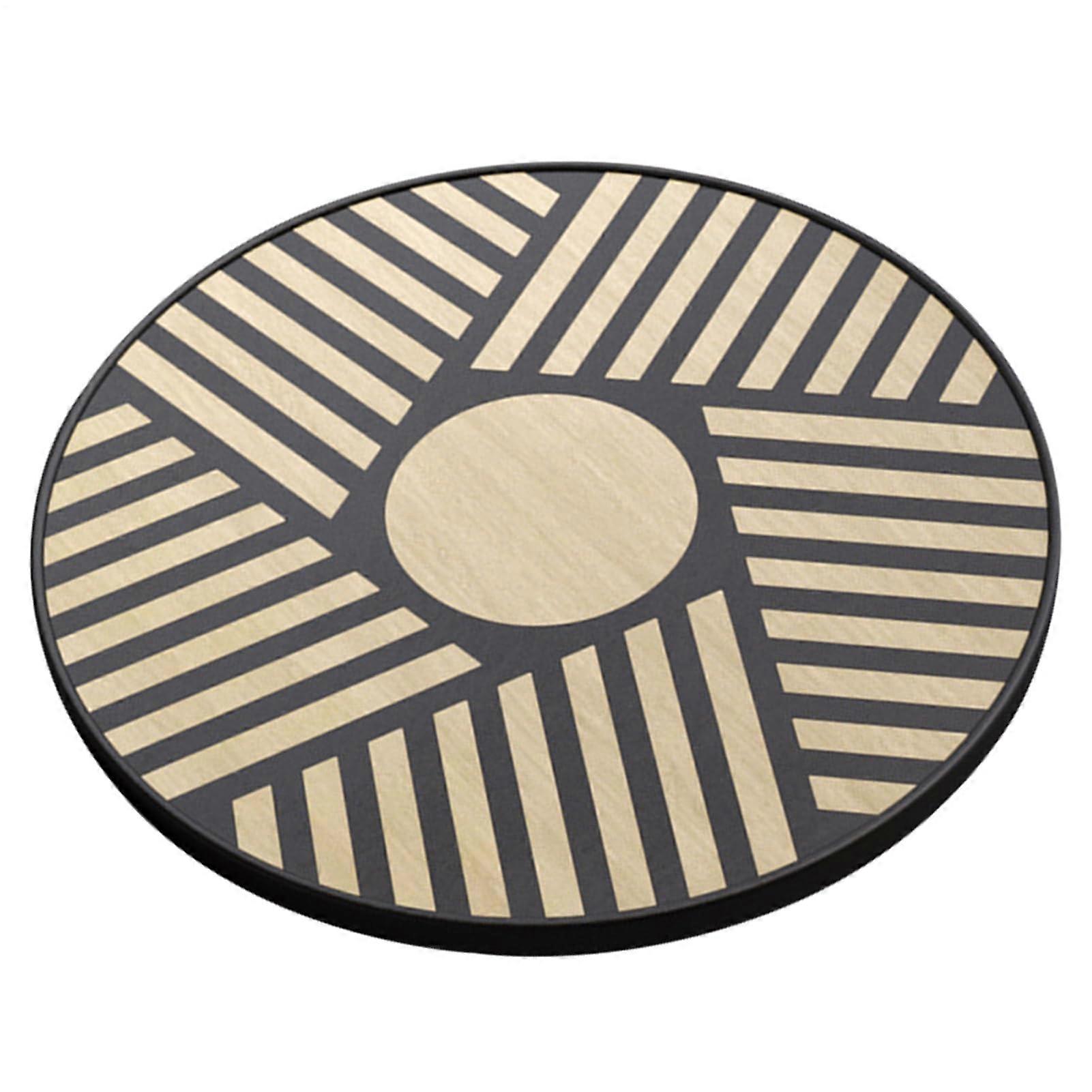 Wobble Balance Board - Wooden Core Strength Trainer with Anti-Slip Stability Deck for Fitness Workouts, Striped Black Design