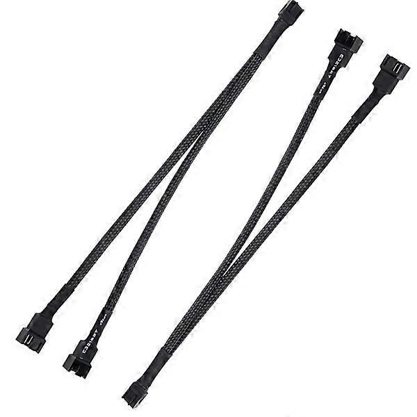 2-pack (270 mm) 25 cm 2-Pin 1 to 2-Way PWM Fan Splitter, CPU Fan Y-Type PWM Splitter Cable with Braided Sleeve