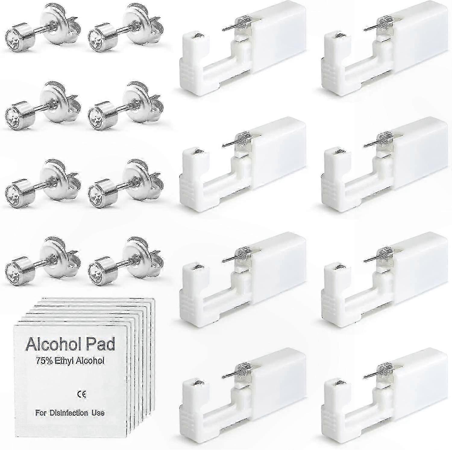 Disposable Ear Piercing Kit with Studs for All Ages and Gs - 8-Pack Safe and Comfortable Solution