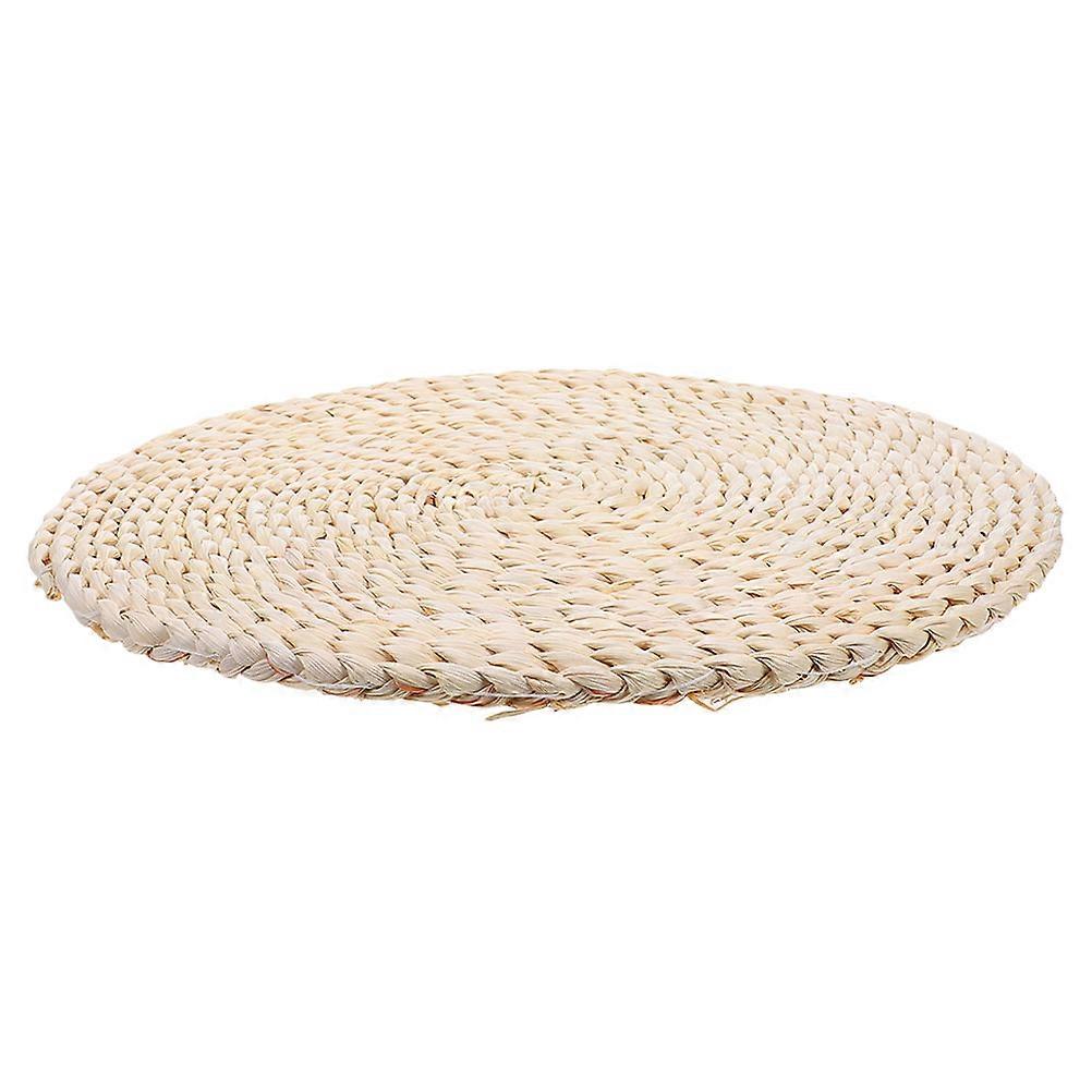 Beige Woven Straw Cushion for Decor with Comfortable Seating Experience and Easy Cleaning 16.5 inches diameter