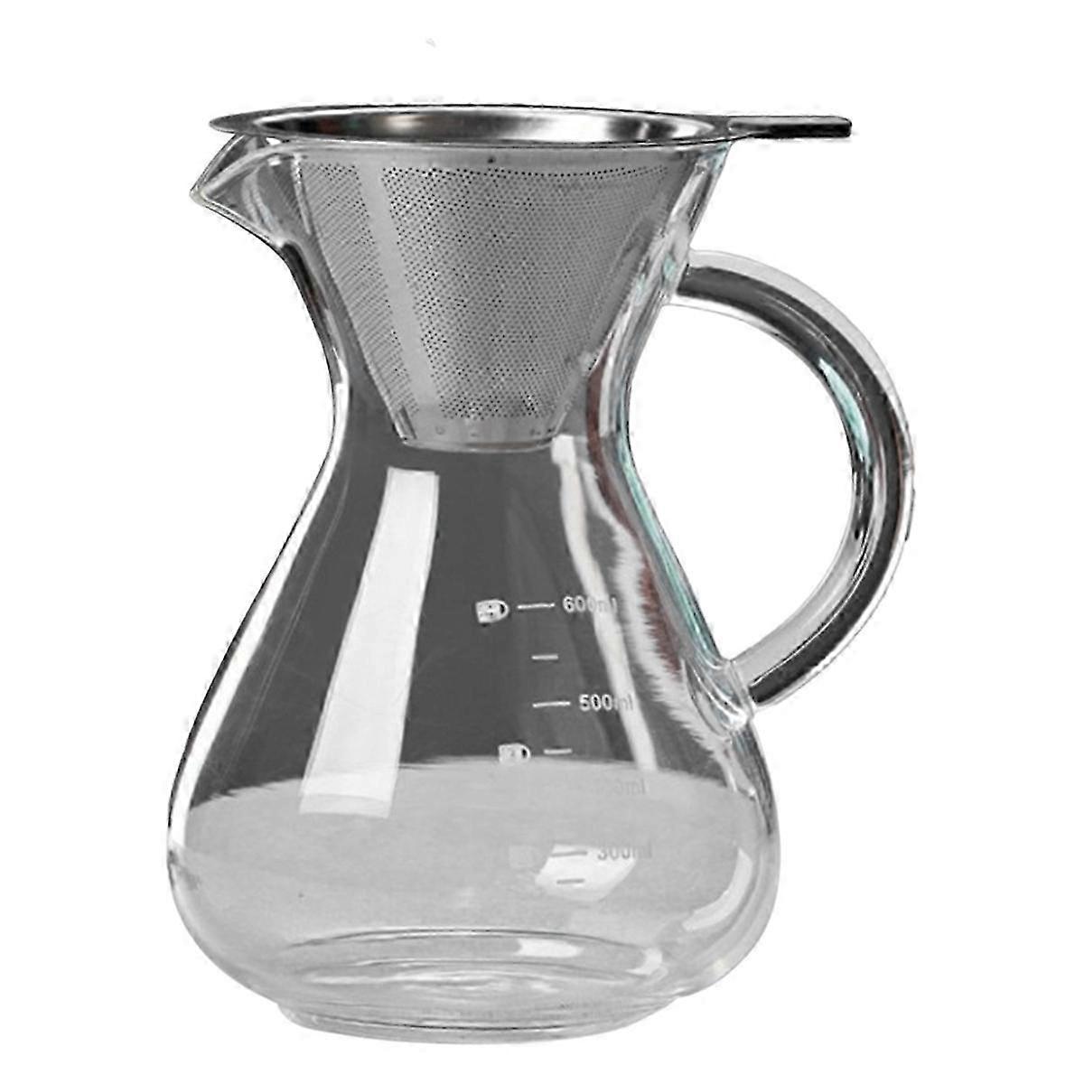 Glass Coffee Pot with Filter High Temperature 600ml