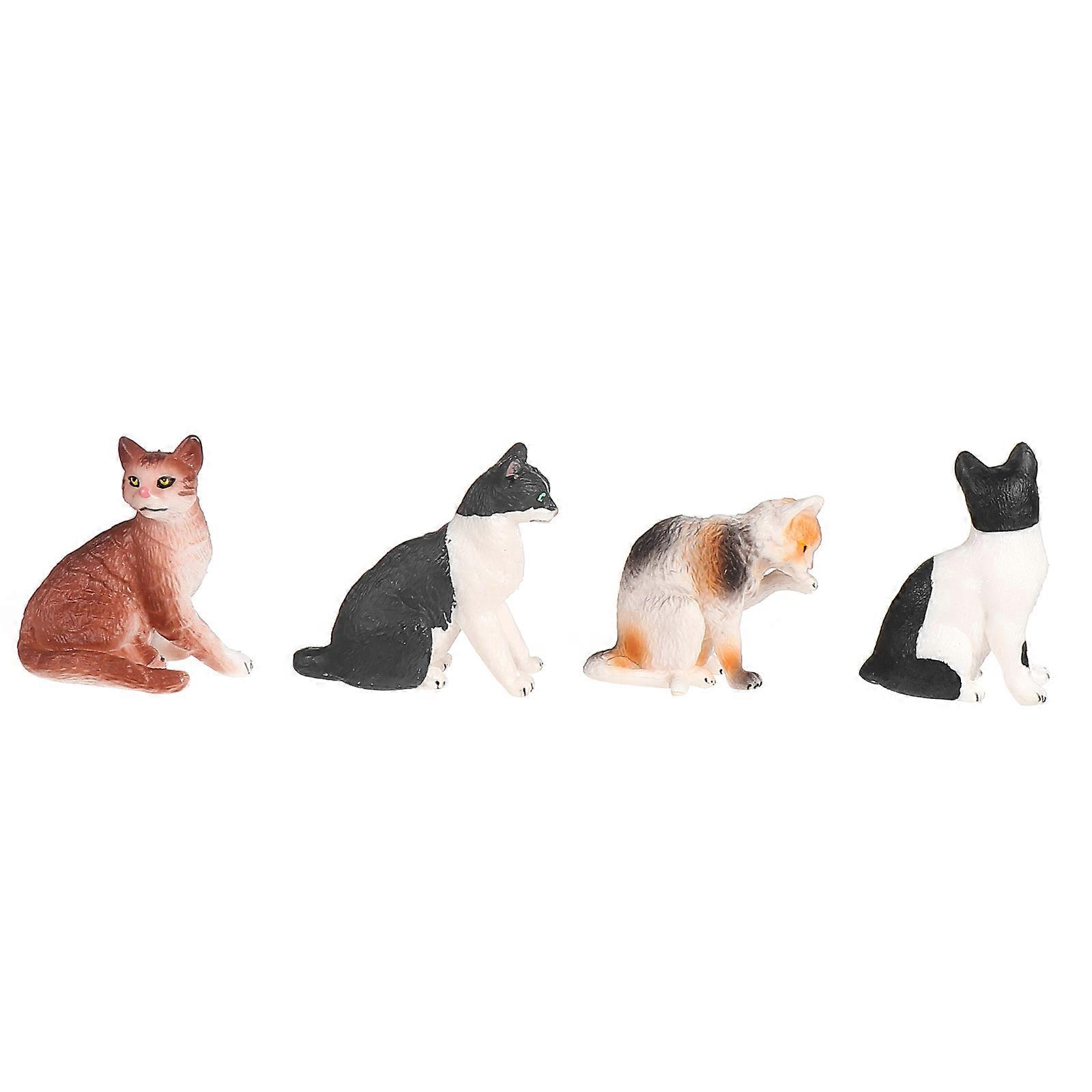 Desktop Cat Ornament Cat Decoration for Decoration 4Pcs Plastic Material