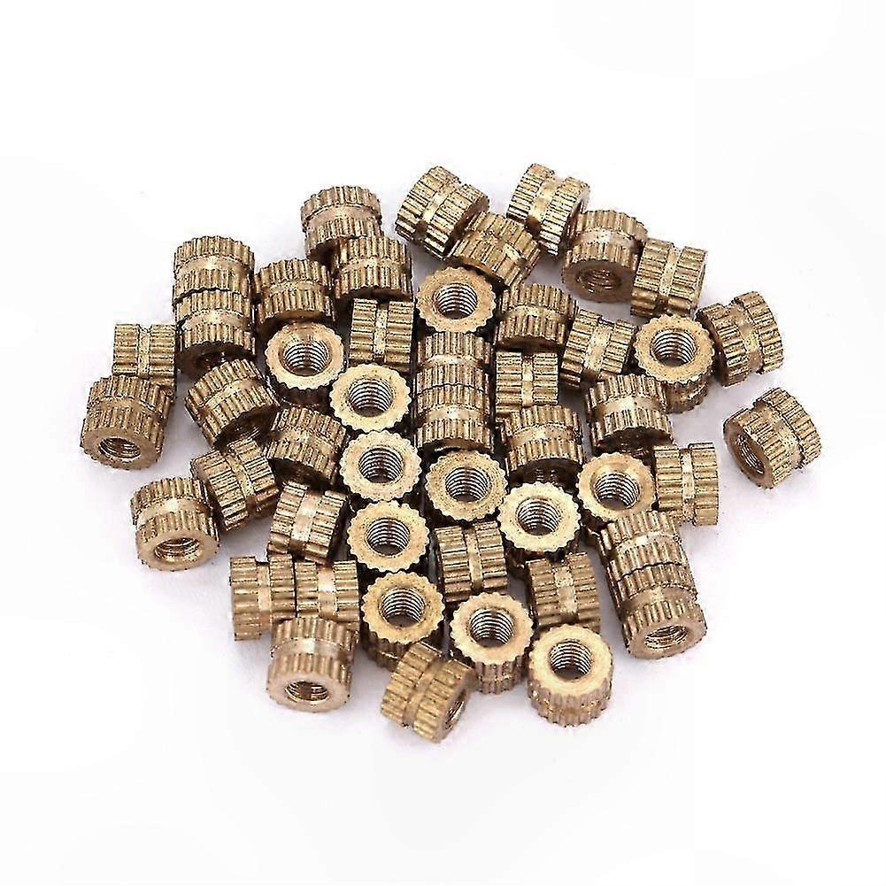 50 Pieces M3 Brass Knurled Insert Nuts for Embedding (M3x5x5.3)