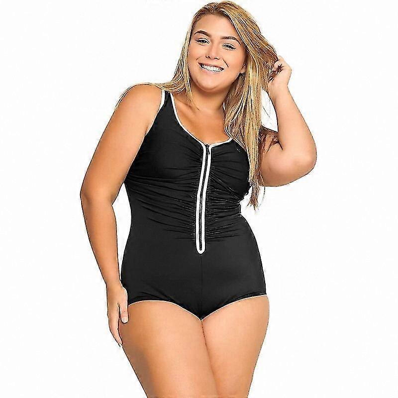 Women's One-Piece Swimsuit with Front Zipper Design