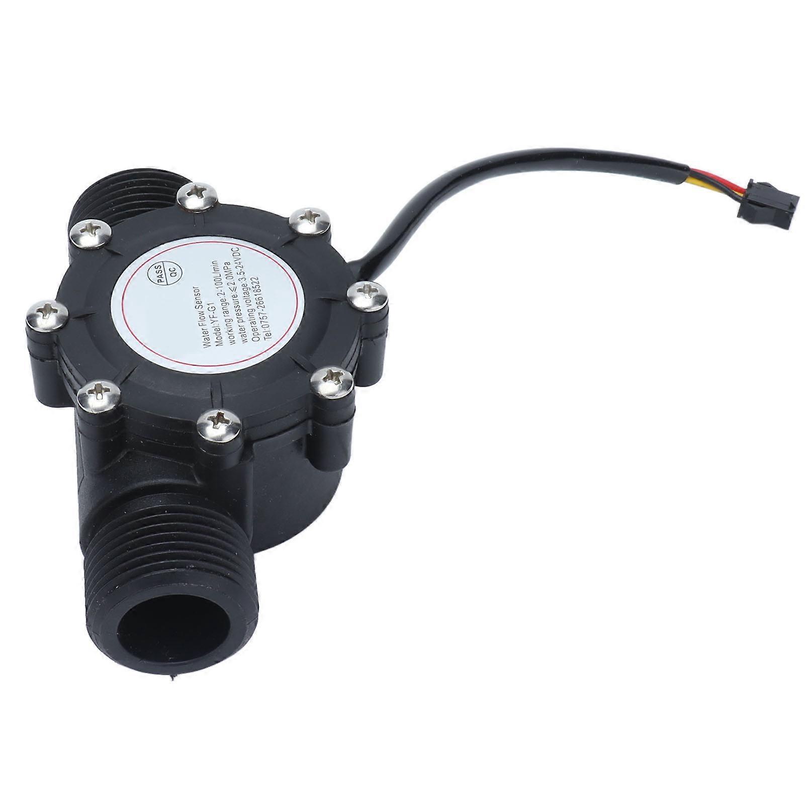 Water Flow Sensor Meter YF-G1 DN25 1.3in Nylon 2-100 L/min