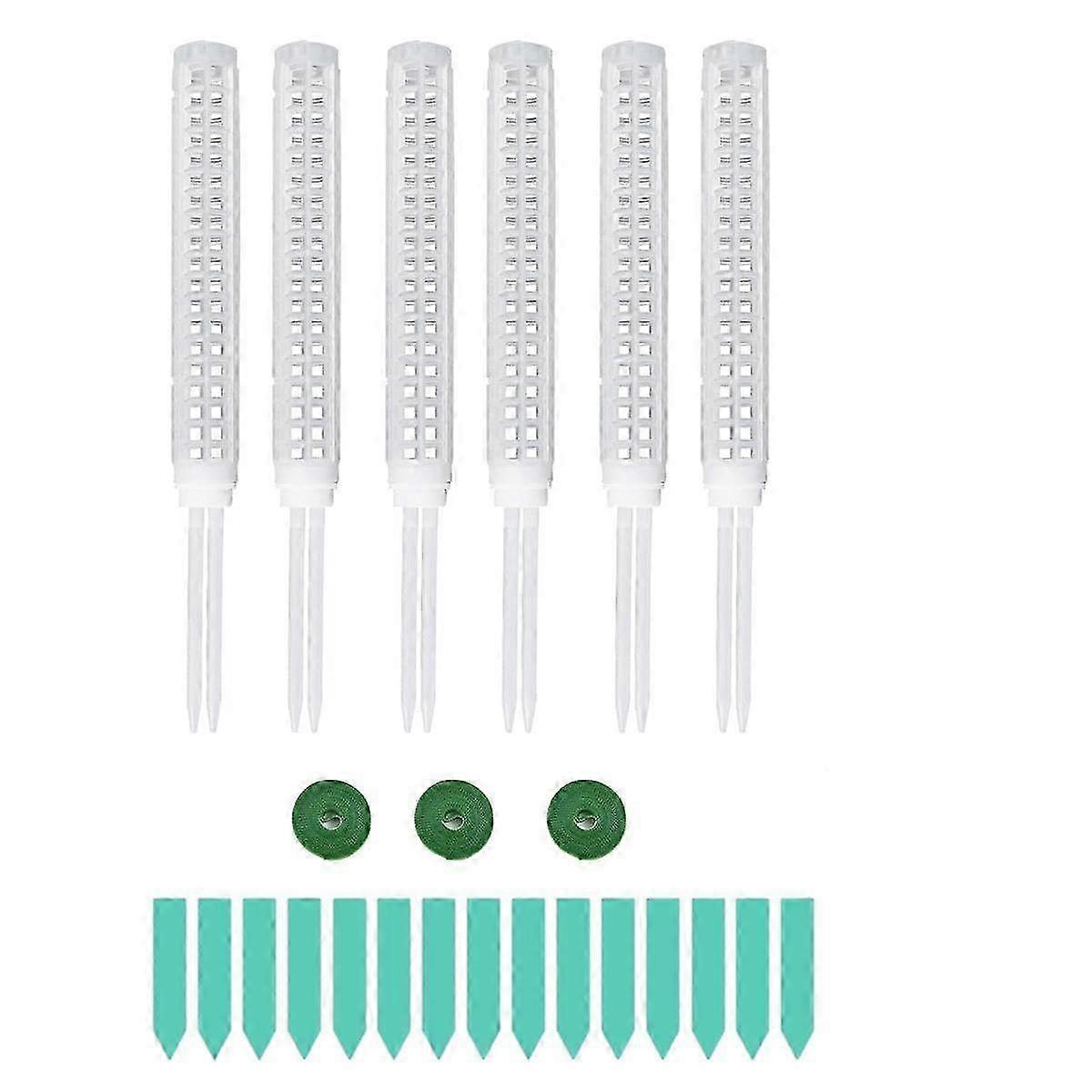 6Pcs Stackable Moss Poles for Monstera Plants, 15.6 Inch Plastic Poles for Small to Medium Climbing