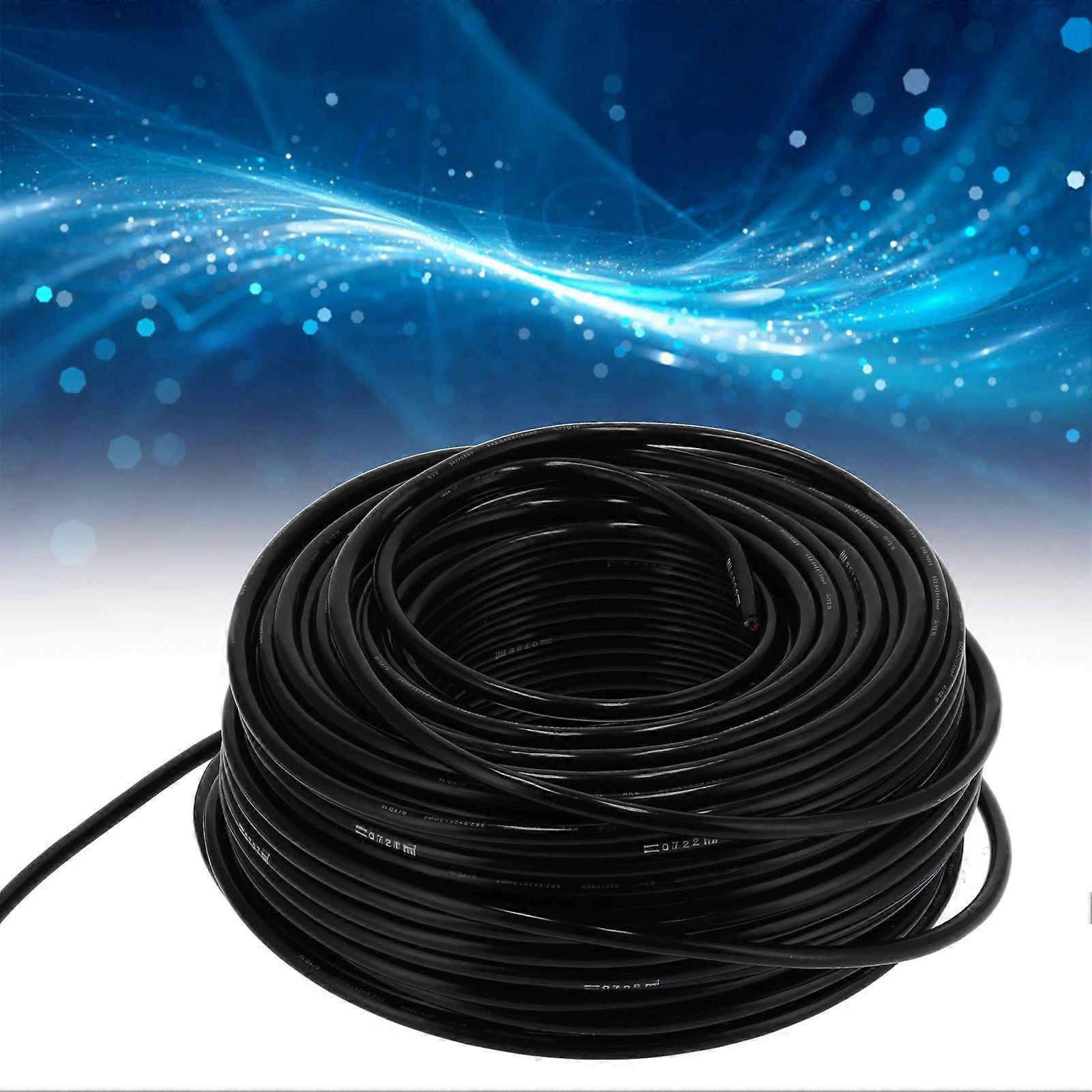 Electrical Wire RVV3x2.5+2x1.5 5Core Copper PVC Black 100m Cable