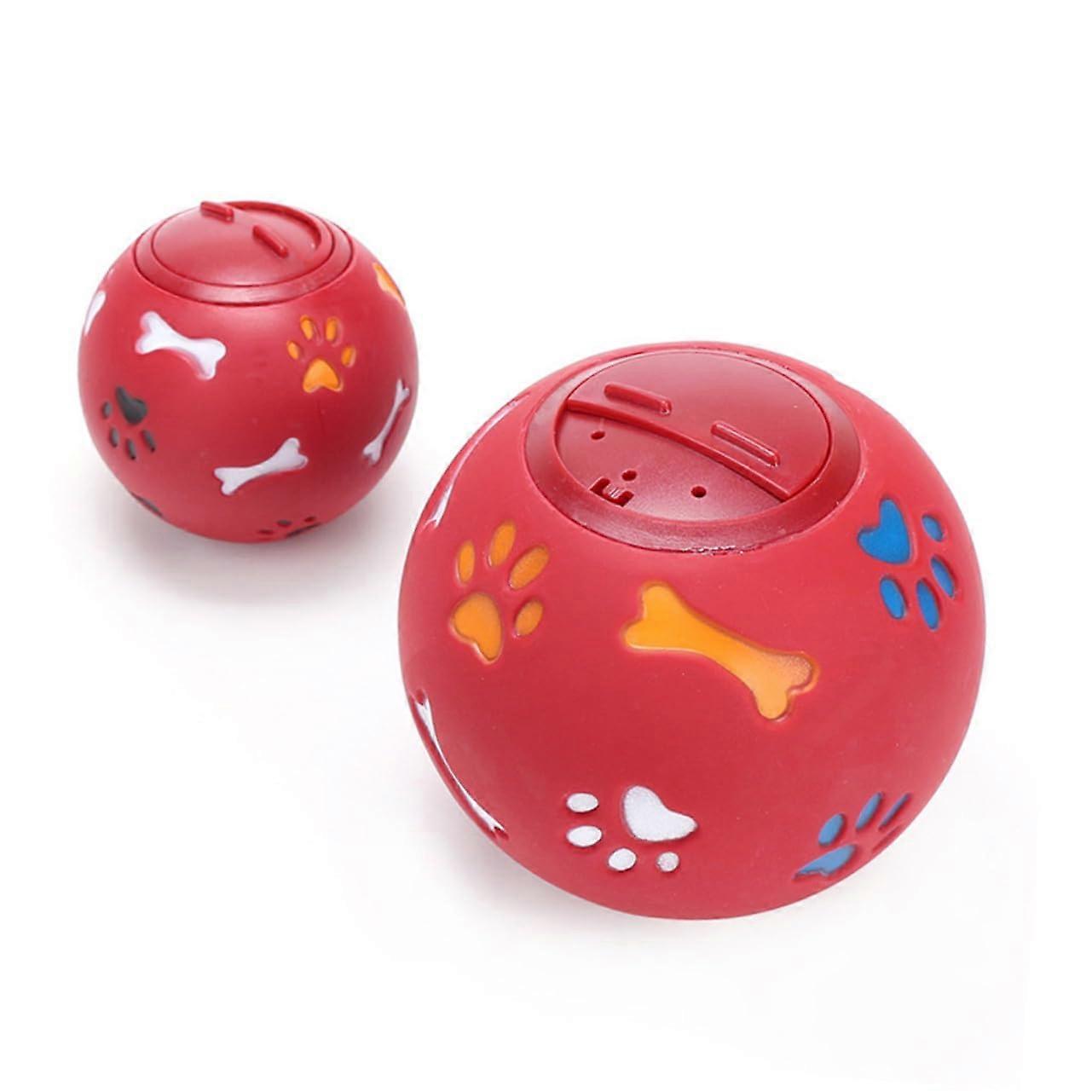 Pet Food Leaking Ball Large Red Non-Toxic Scented Chew Toy for Dogs Training and Intelligence Development