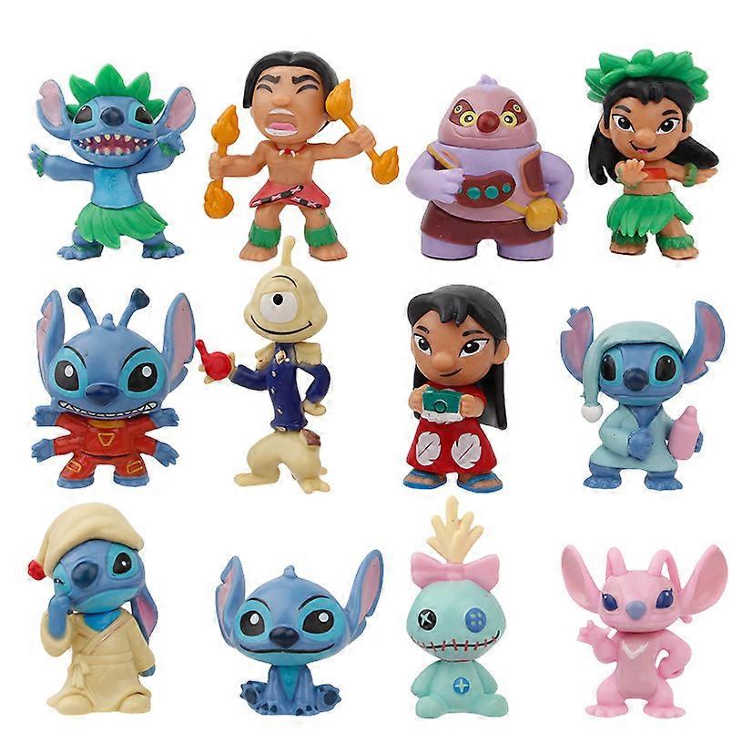 12pcs Stitch Figure Toys PVC Figure Collectible Model Toys 5-7cm