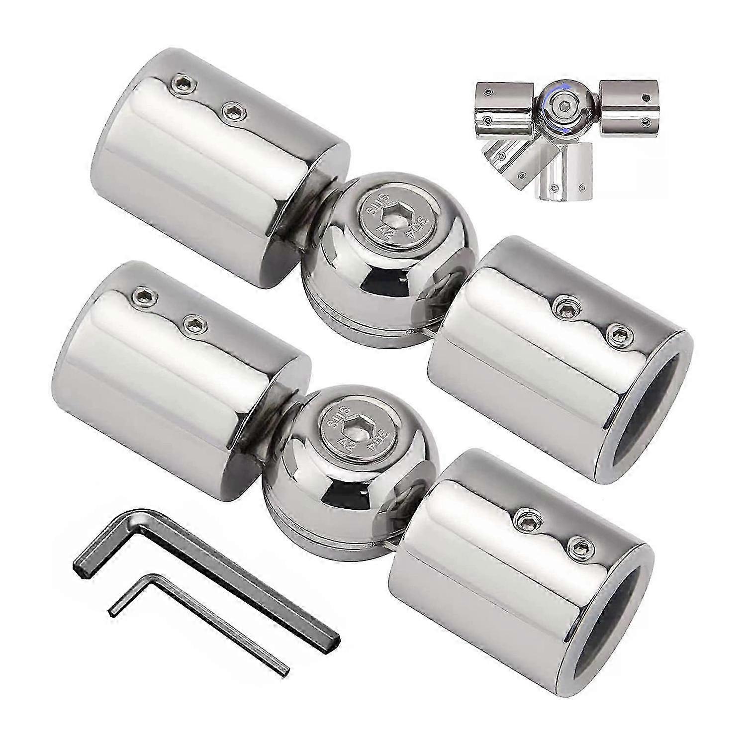 2PCS Curtain Rods Corner Connector(Silver)