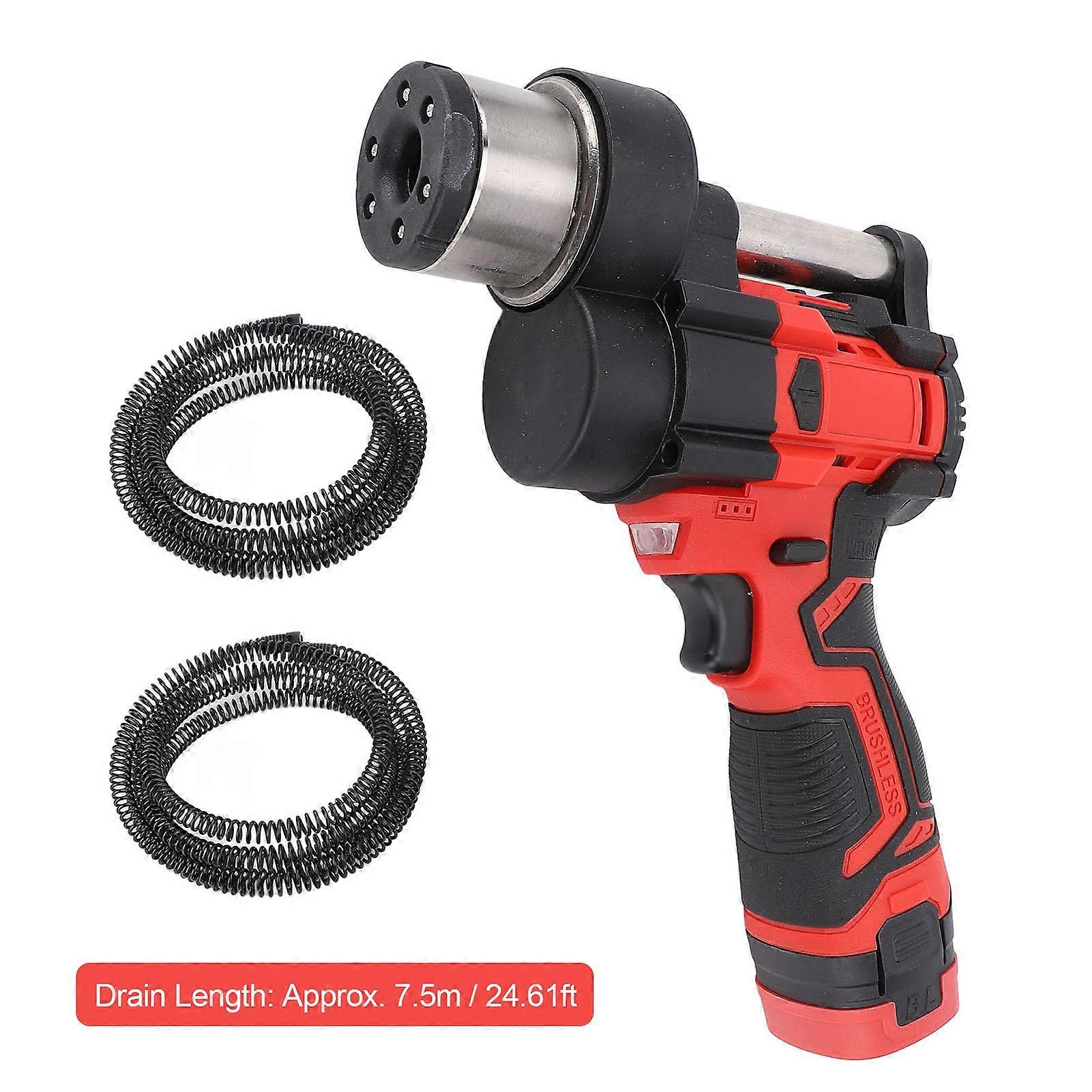 Electric Drain Cleaning Machine 7.5m Pipe Brushless 16.8V Battery