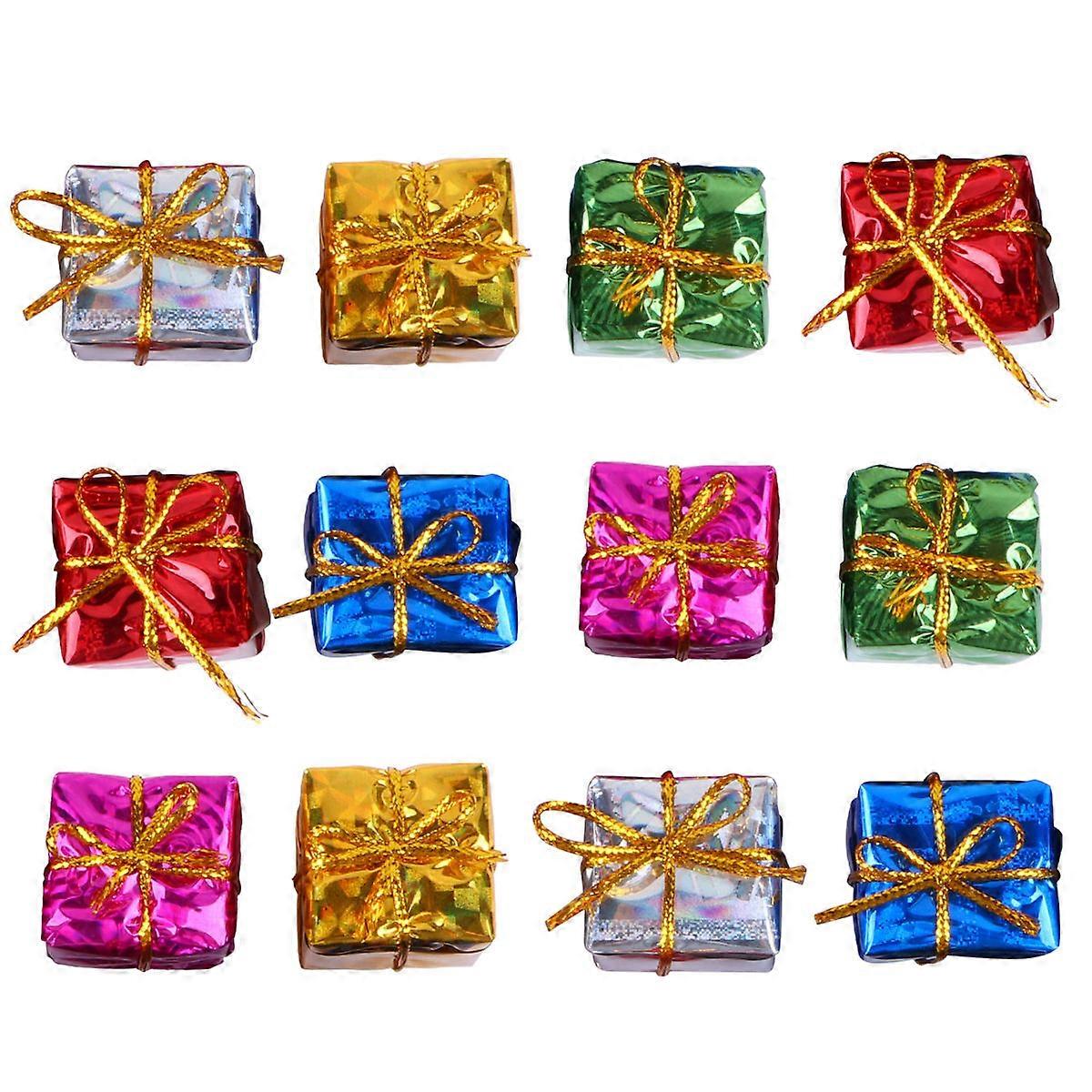 Christmas Tree Gift Boxes Small Hanging Decorations for 12Pcs Set