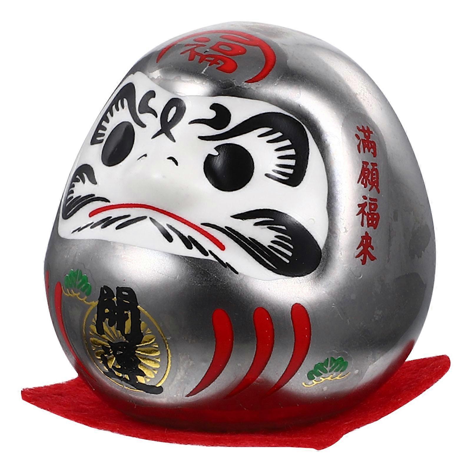 Silver Japanese Ceramic Figurine for Home Display 3Pcs