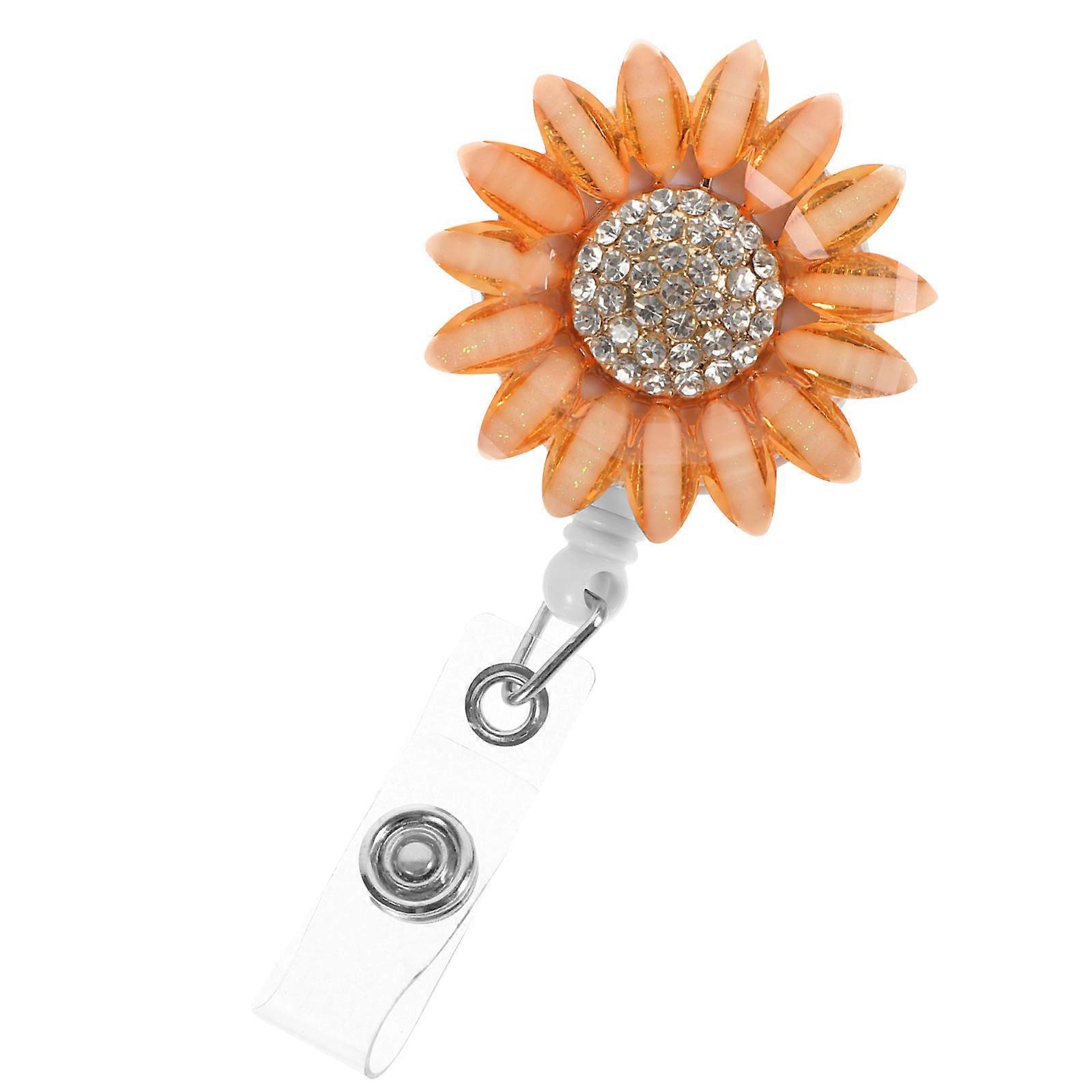 Watermelon Sunflower Retractable Badge Clip for 1 Portable Badge Holder
