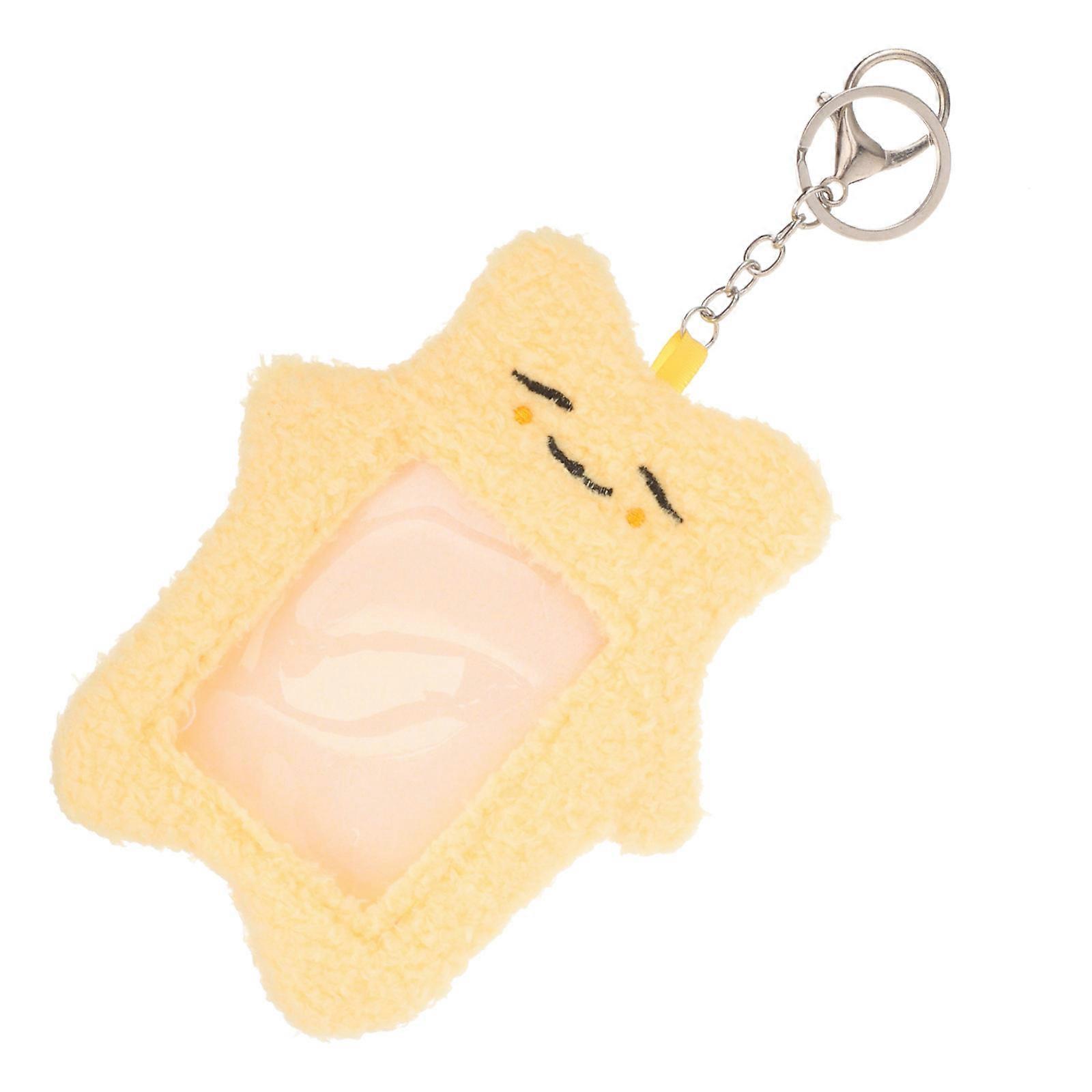 Yellow Plush Card Holder Cartoon Style for Card Protection 2Pcs