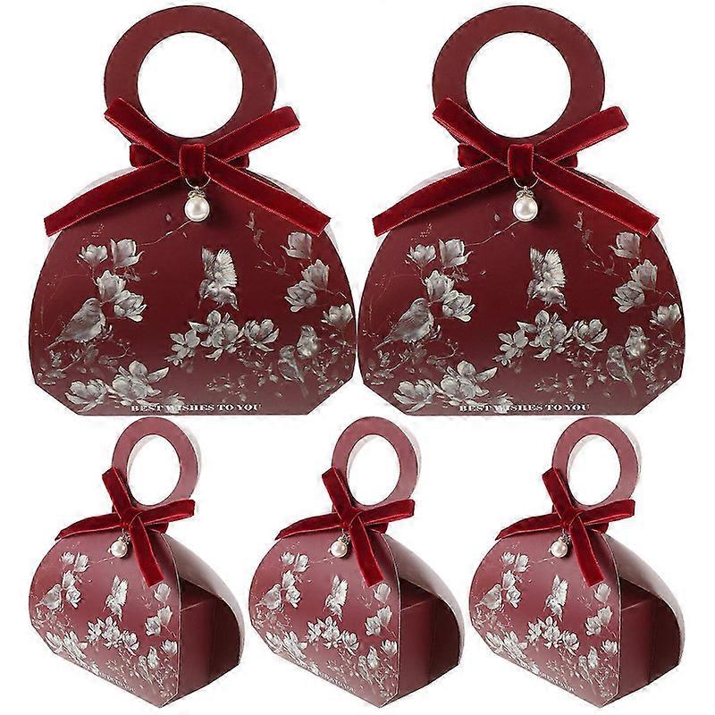 5pcs Portable Candy Boxes Wedding Candy Paper Box Sweet Boxes Sweet Container Chocolate Box