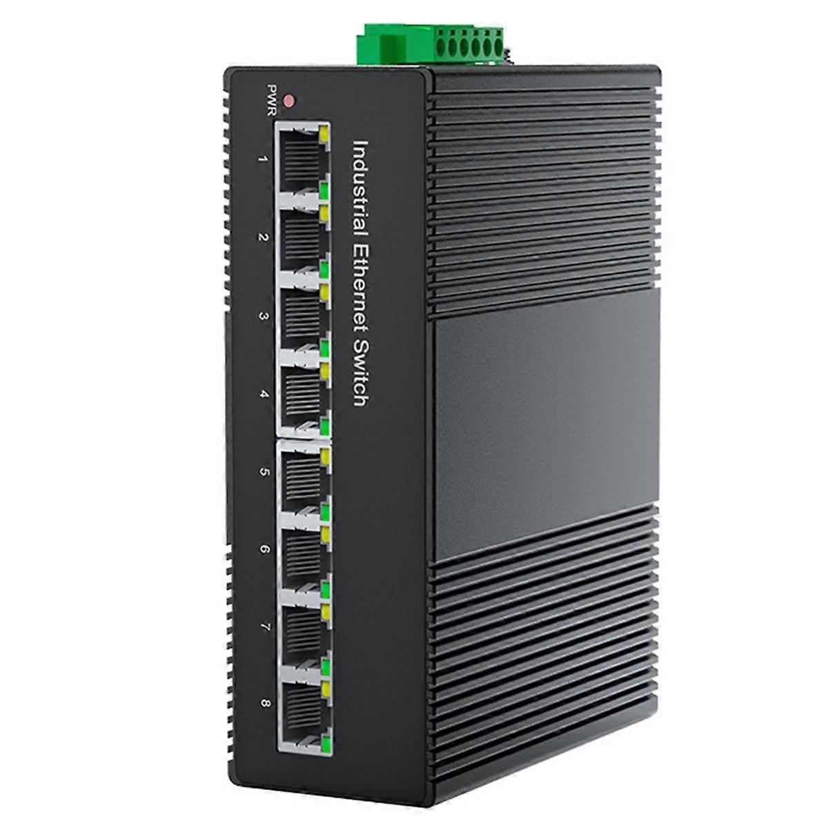 8-Port Industrial POE Switch 100/1000Mbps DIN Rail, Plug and Play, for Factory Automation and Surveillance System