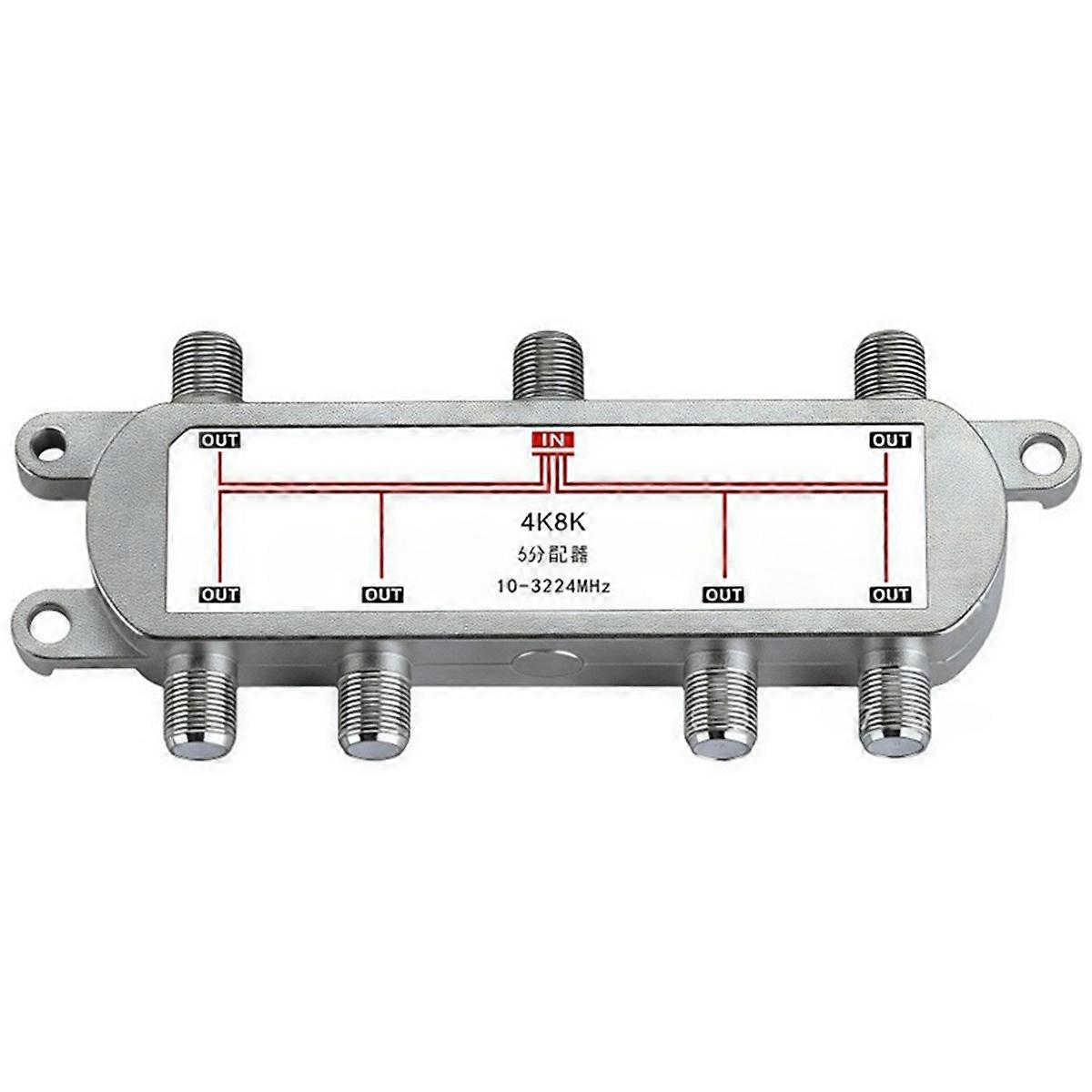 4K 8K 6-Way Satellite Splitter 10-3224MHz Power Divider