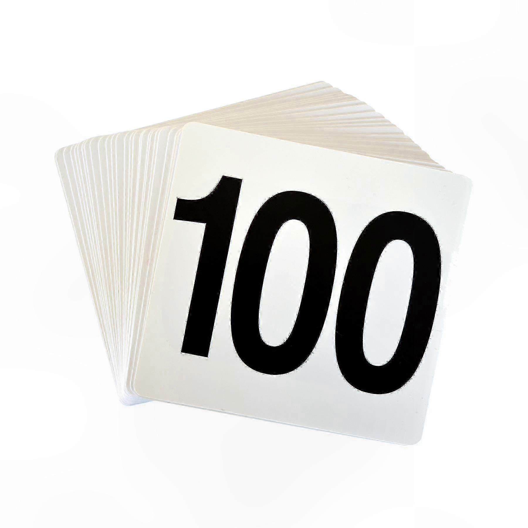 Table Number Cards 1-100, Double-Sided Plastic Set