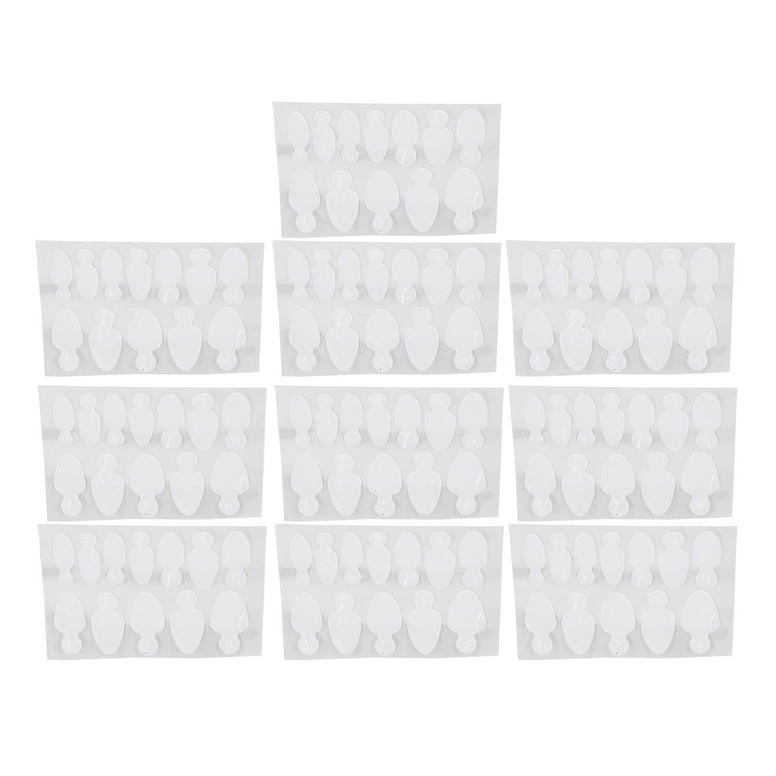 10 Sheets Nail Tip Guide Sticker Reusable Nail Extension Guide Stickers with Size Numbers Type 1