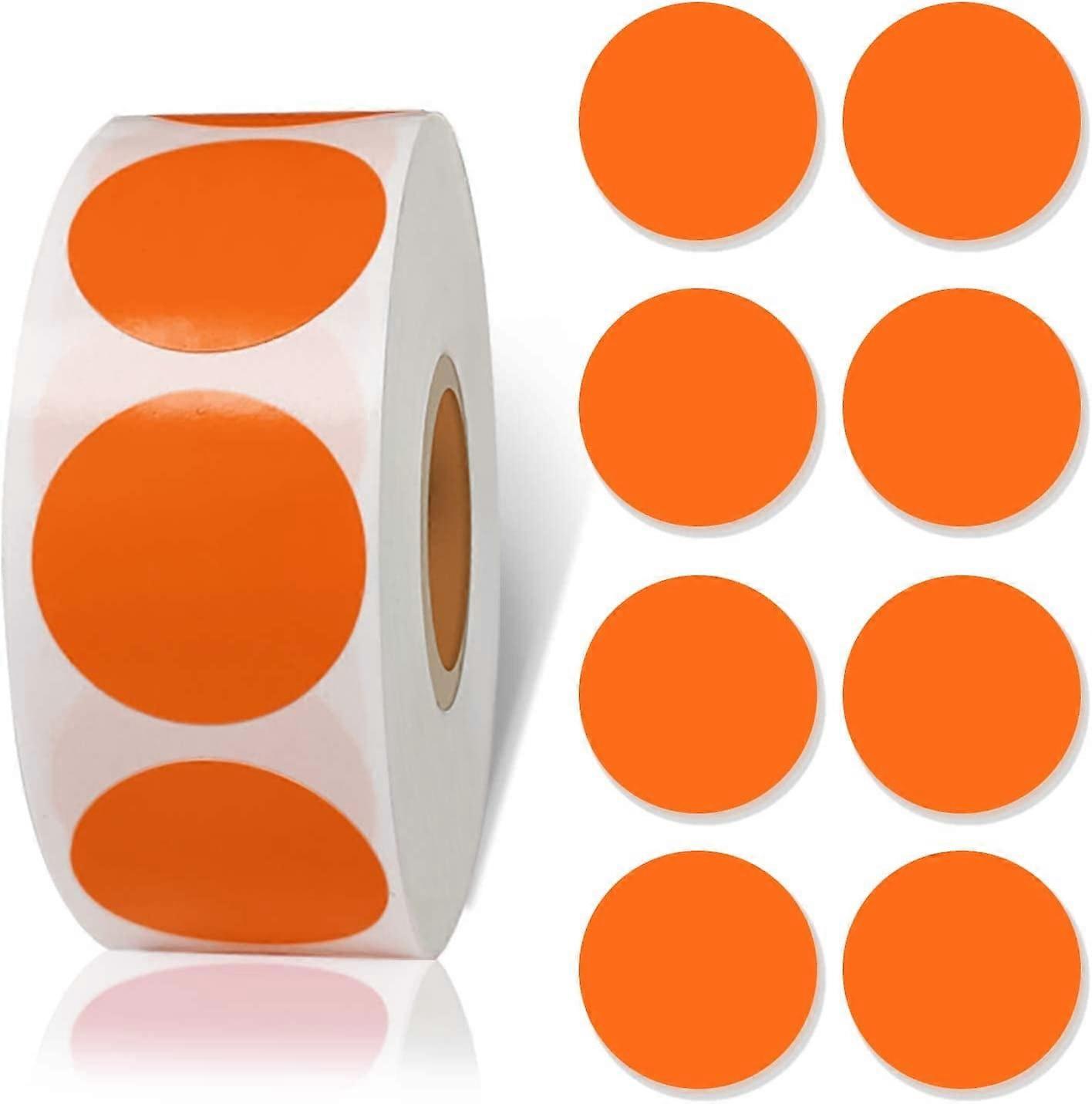 Orange Circle Stickers 1000Pcs Dot Stickers, 1 Inch Round Color Coding Labels Can Writing for Family, Office, Student Classroom.