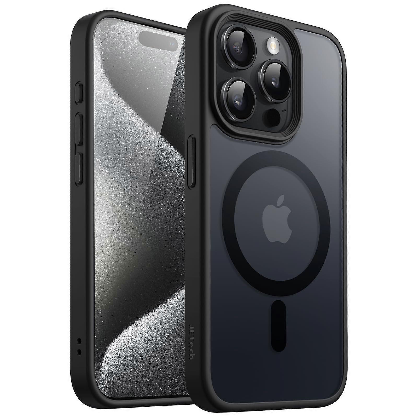 Magnetic Case for iPhone 15 Pro 6.1Inch MagSafe Compatible Translucent Matte Back Slim Shockproof Black