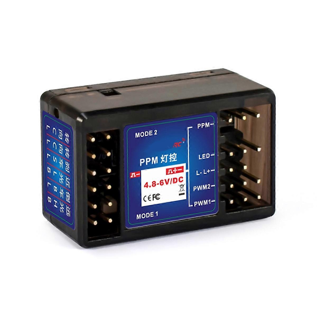 PPM 2 Channels 4.8-6V DC Gyro Receiver Light Control for P6FP/P10F/P10FG Transmitter RC Car Truck Ta