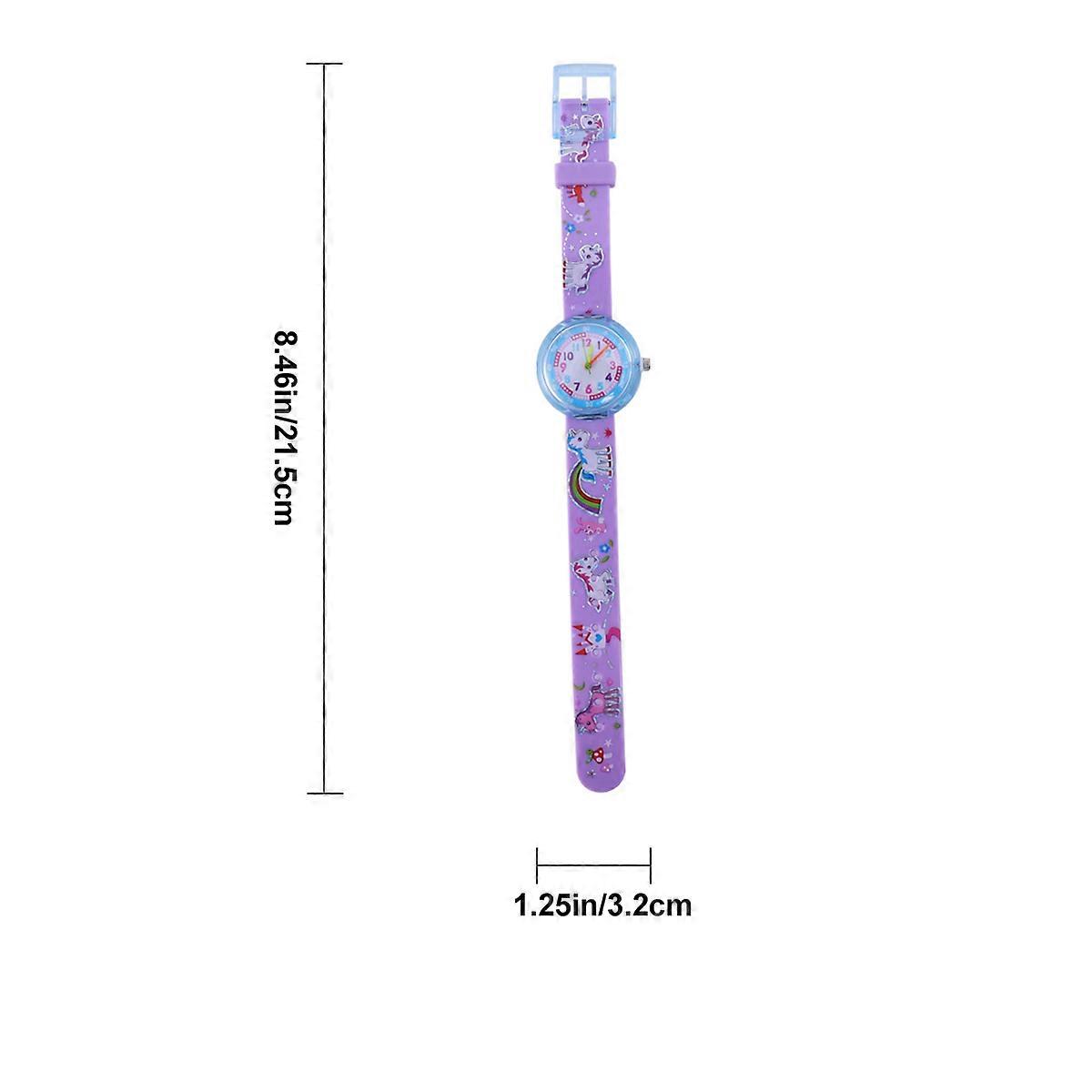 Creative Quartz Watch Children Unicorn Design for Daily Use Purple Color 21.5 X 3.2 Cm 1Set