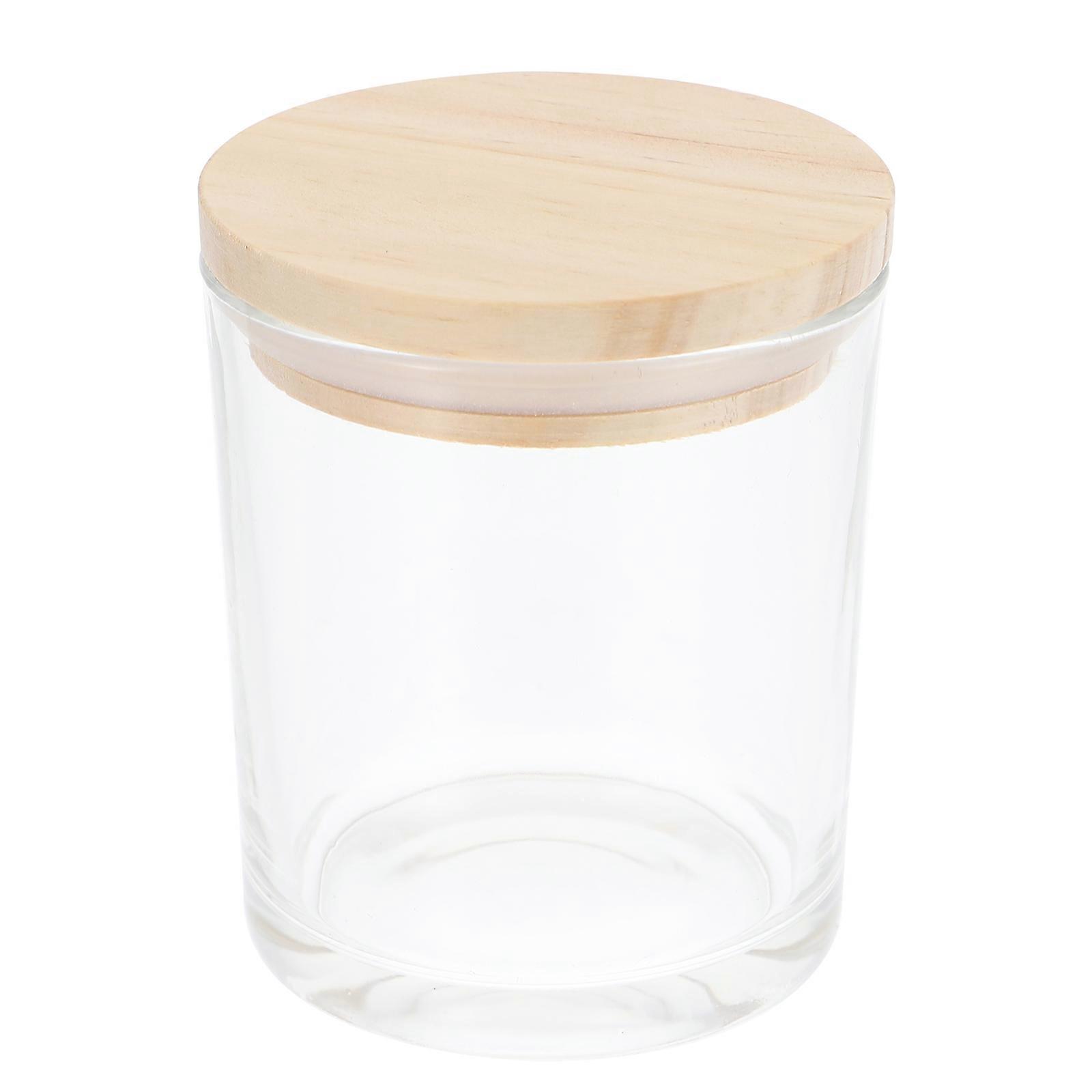 Airtight Storage Candle Cup Empty Tins Round Glass Container For DIY Projects 1Pack
