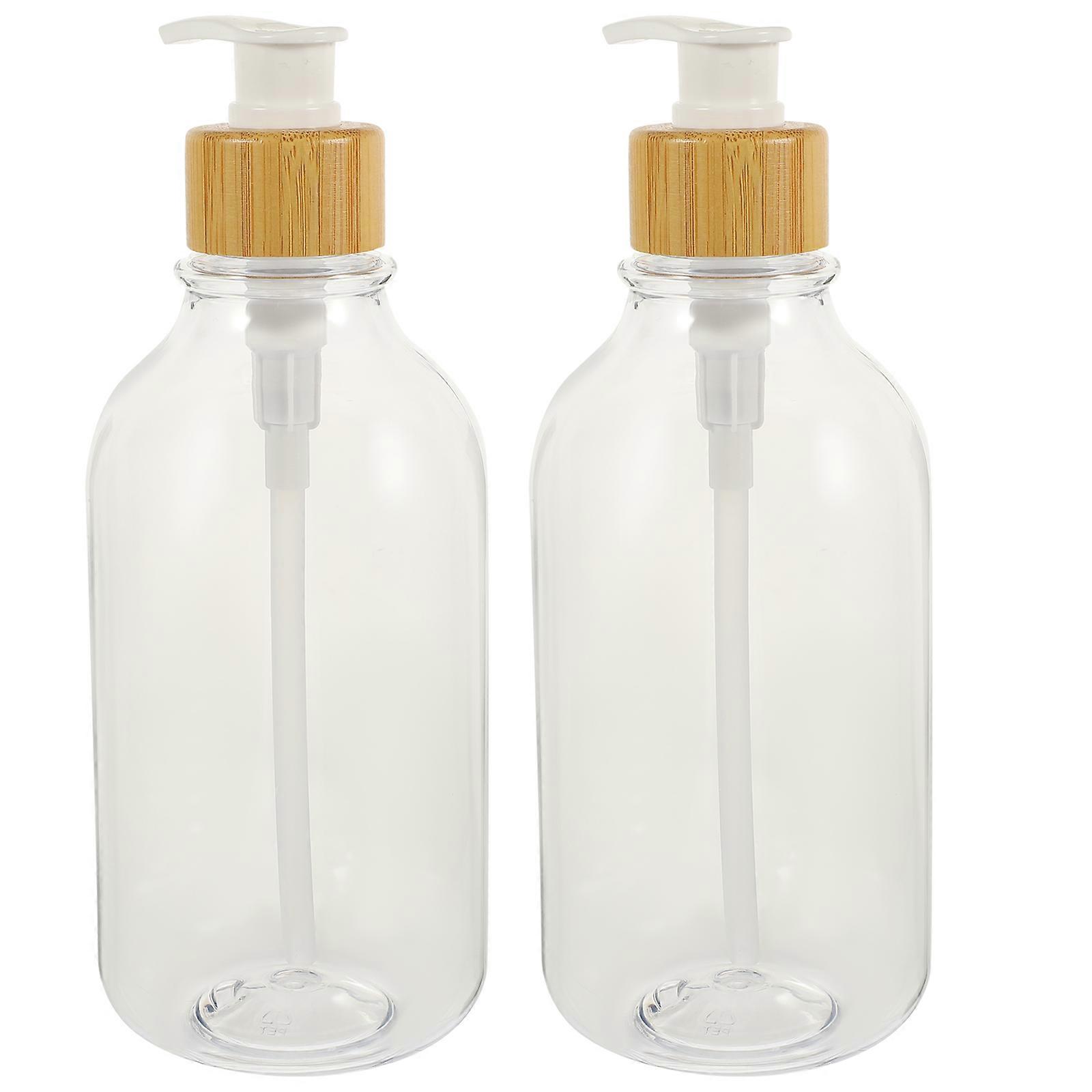 Portable Soap Dispenser 6Pcs Liquid Soap Bottle With Minimalist Design Bamboo Pump For Kitchen And Travel Use 500ml