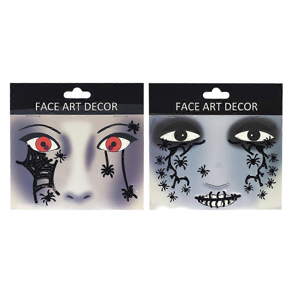 Glitter Stickers for Halloween Costume Decorations 3D Transfer Printing Technology Easy to Use 2Pcs