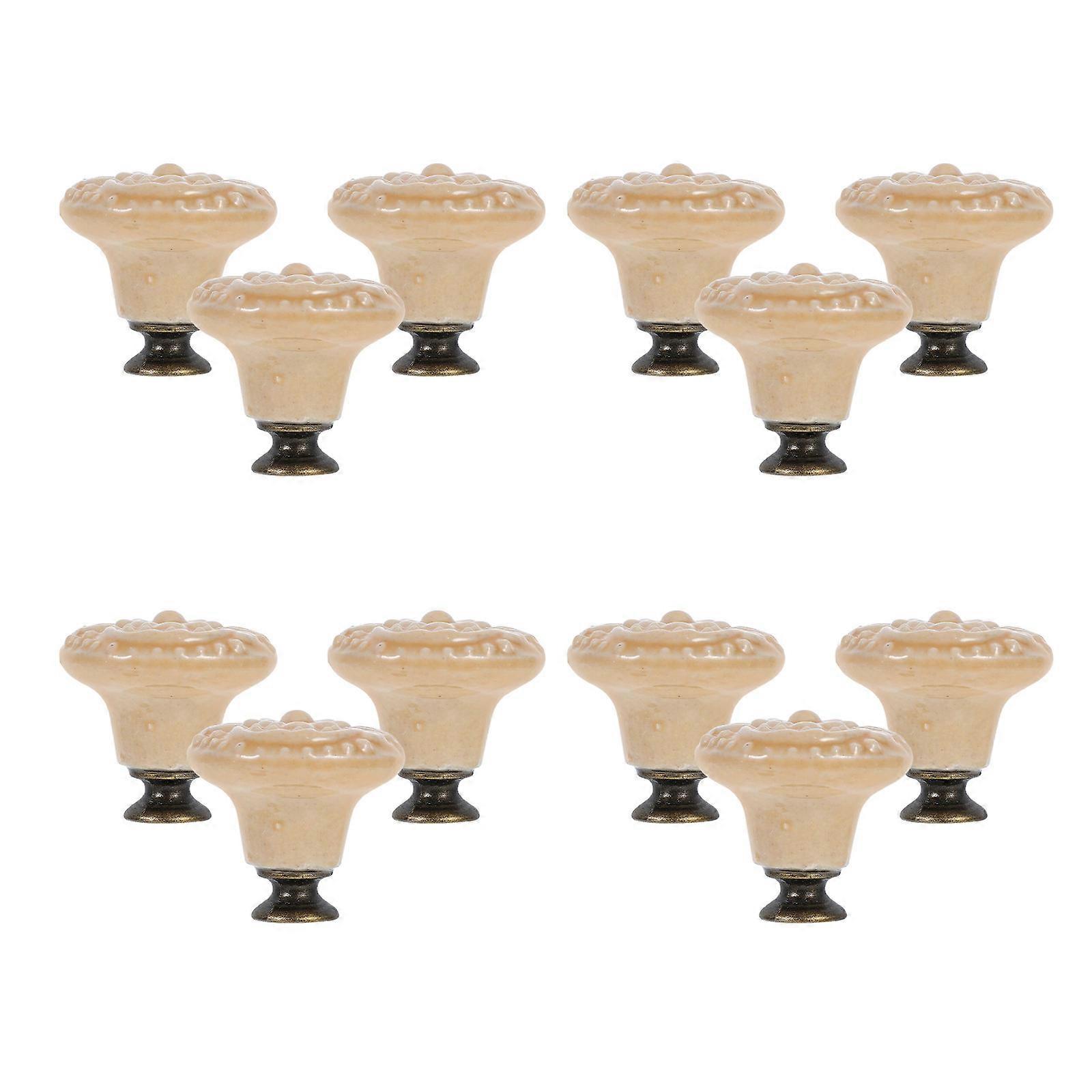 Ceramic Flower Cabinet Handles for Dresser Drawer Pulls 60 Pieces