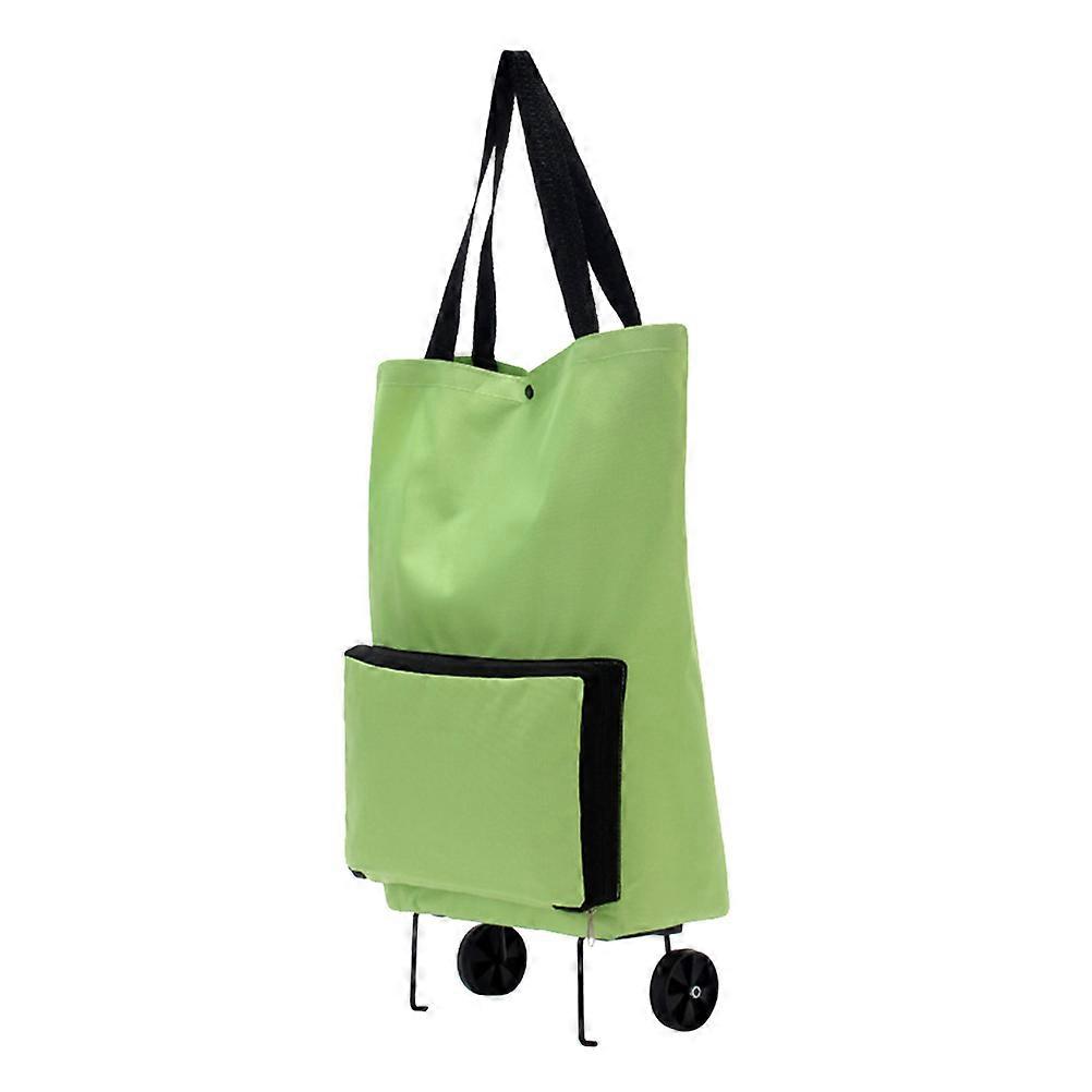 Foldable Shopping Cart for Shopping 3Pcs Portable Green Trolley with Wheels